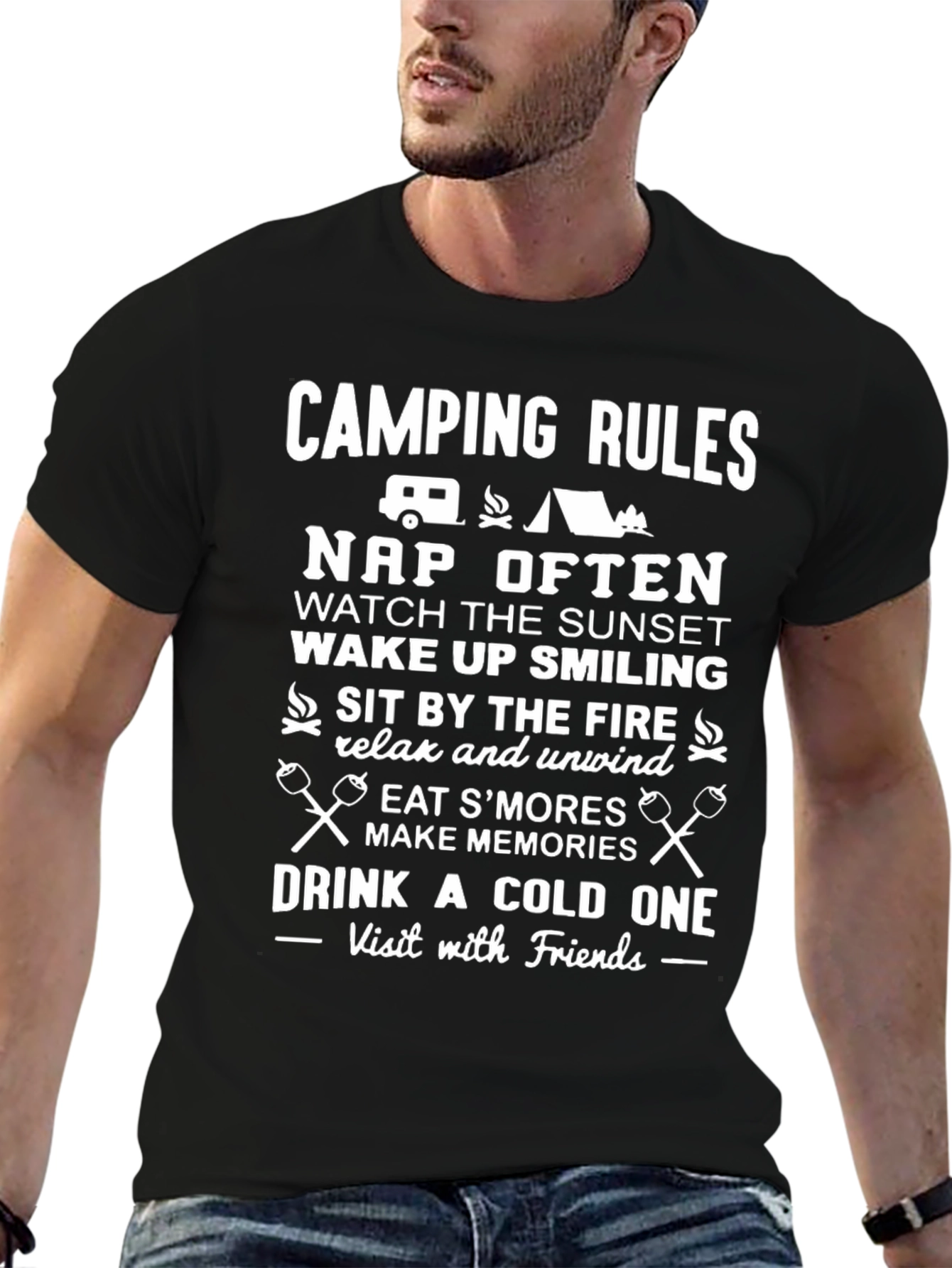 Camping Rules Graphic T-Shirt