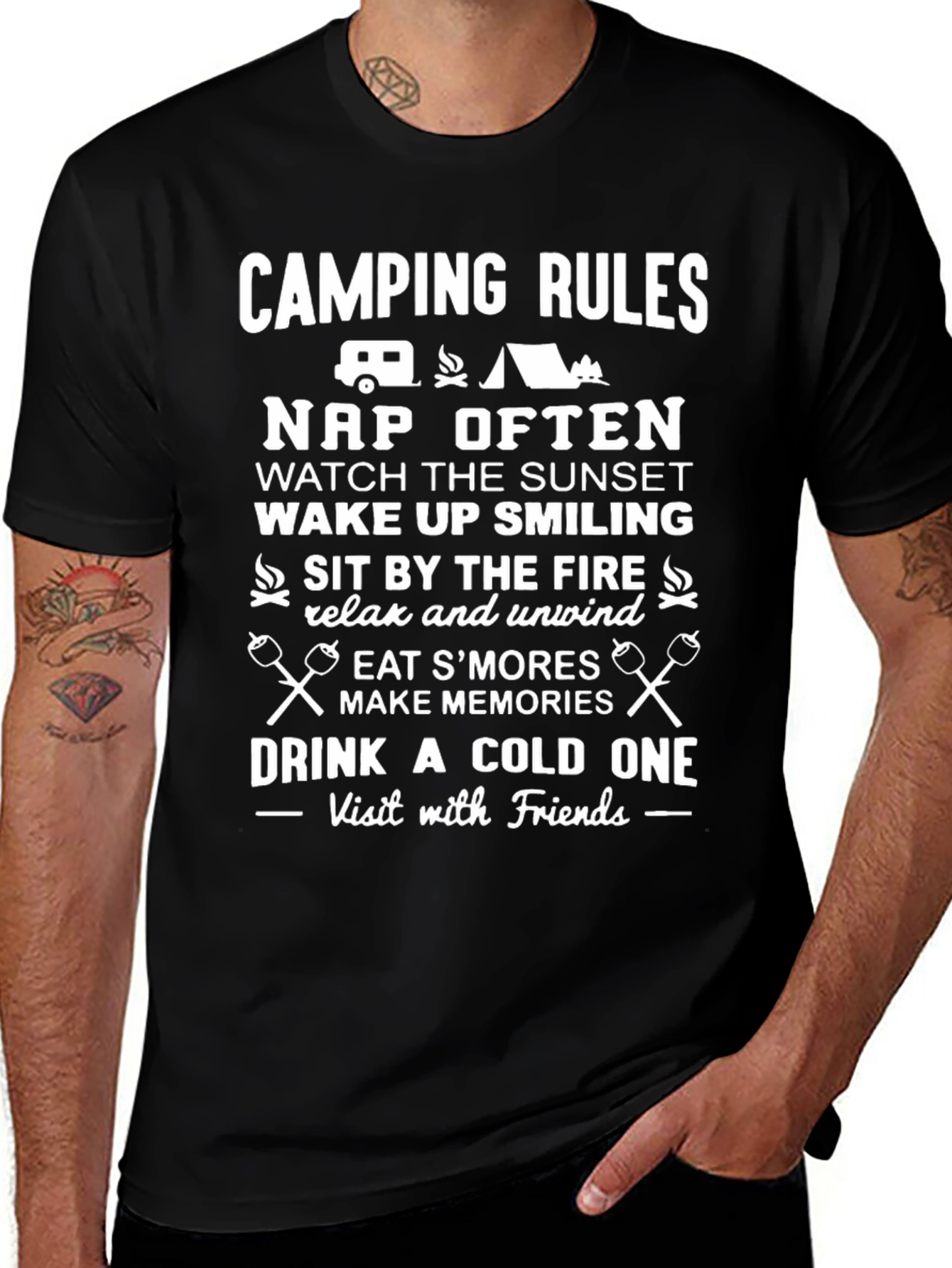 Camping Rules Graphic T-Shirt