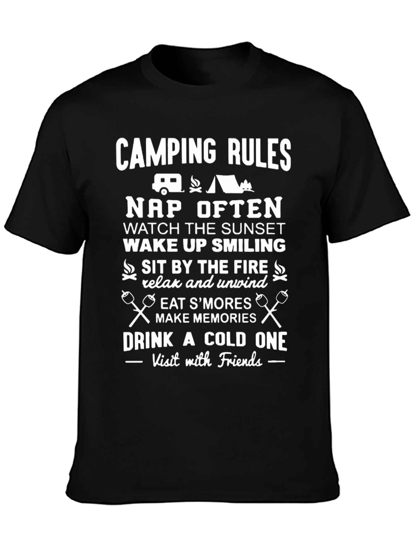 Camping Rules Graphic T-Shirt