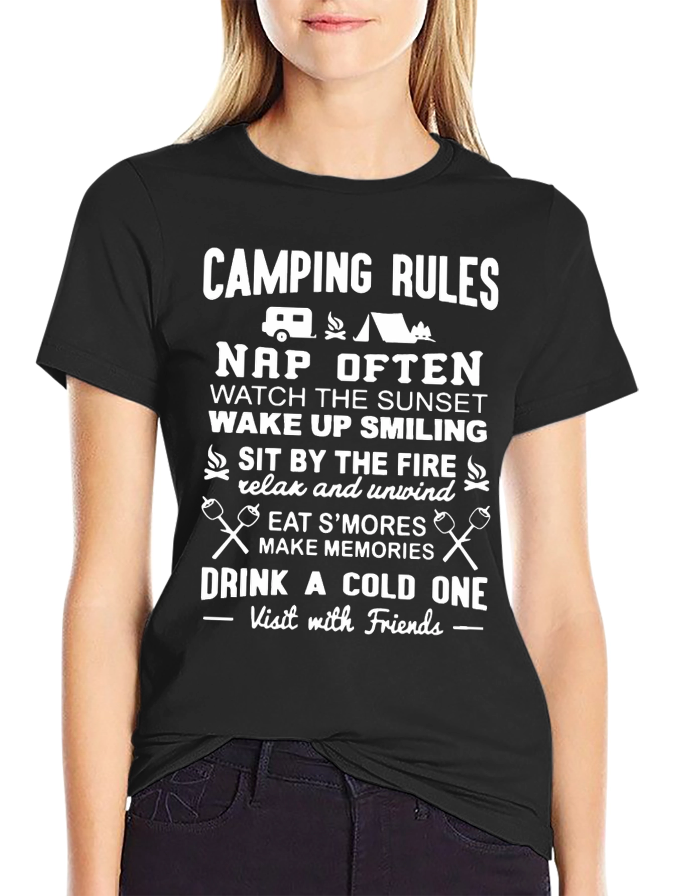 Camping Rules Graphic T-Shirt