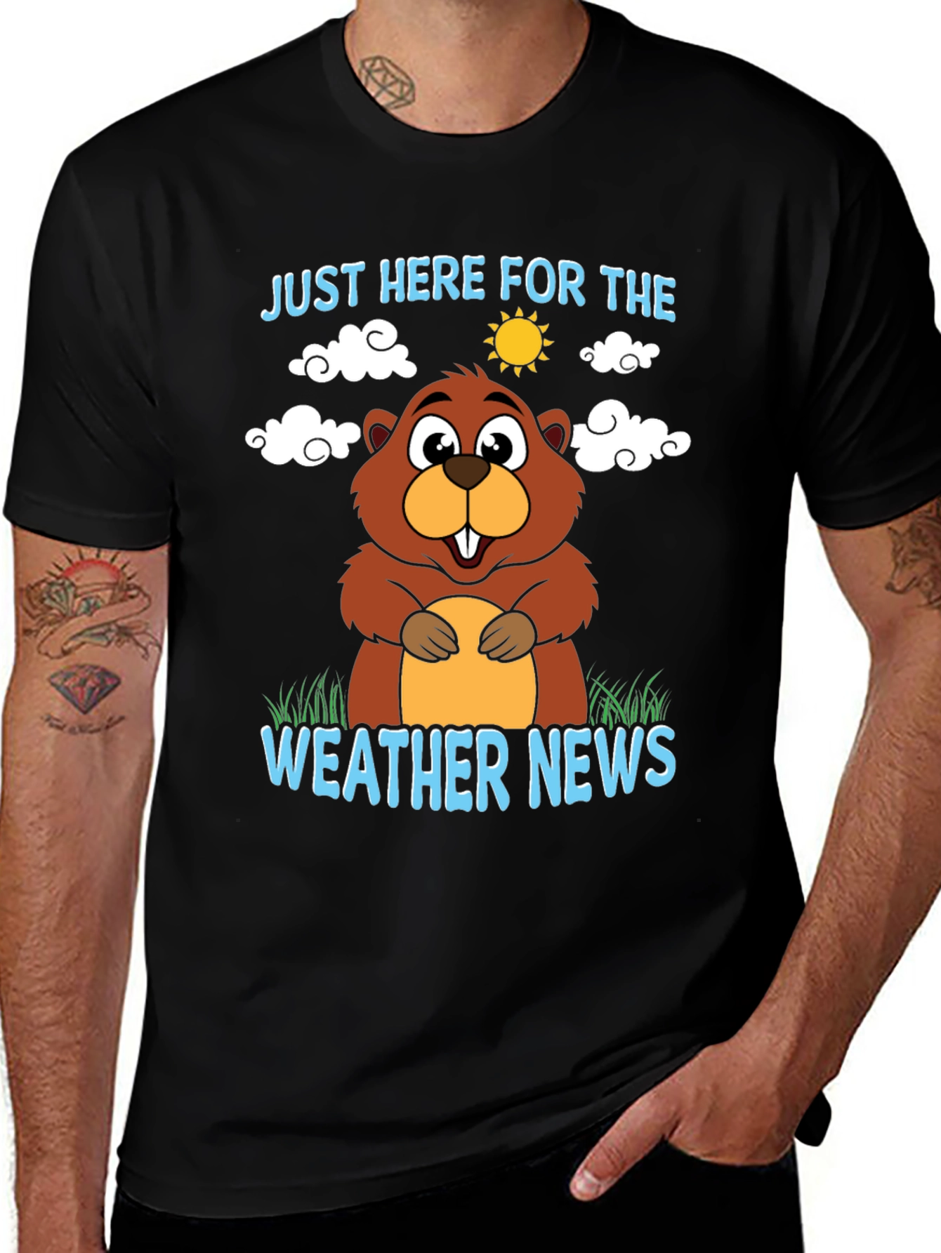 Funny Groundhog Weather News Graphic Tee