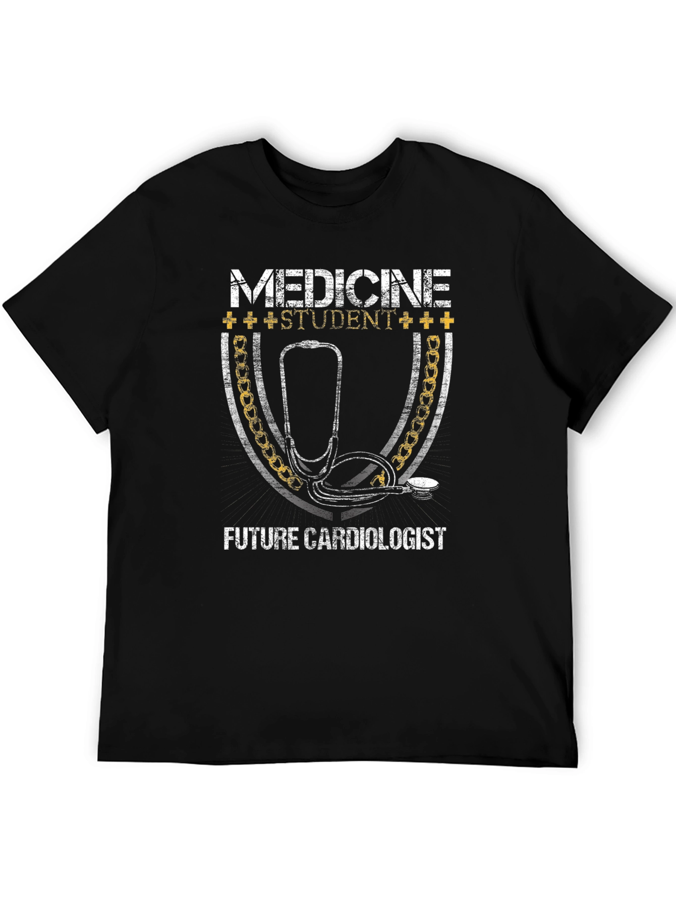Medicine Student Future Cardiologist Black Graphic T-Shirt