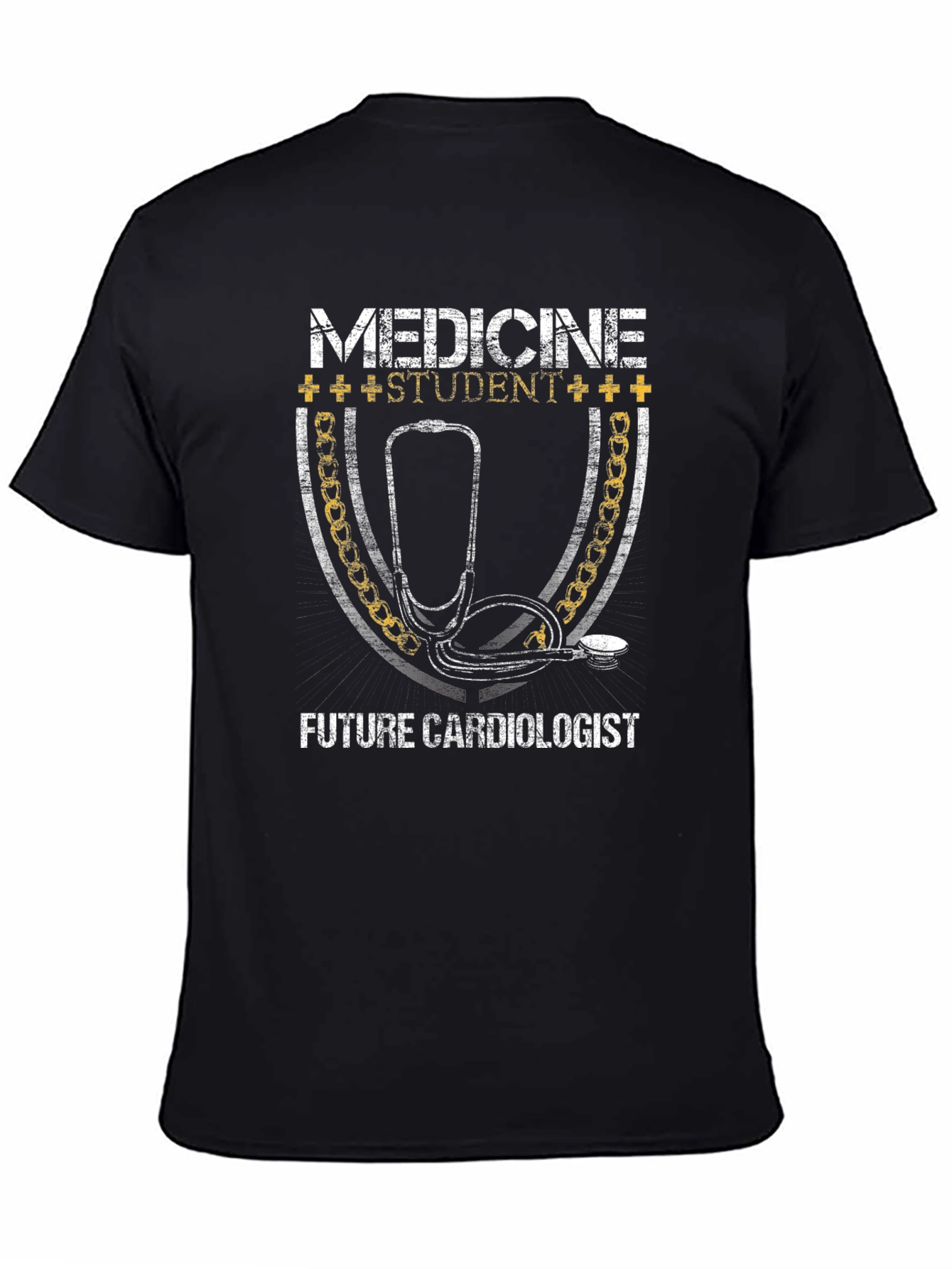 Medicine Student Future Cardiologist Black Graphic T-Shirt
