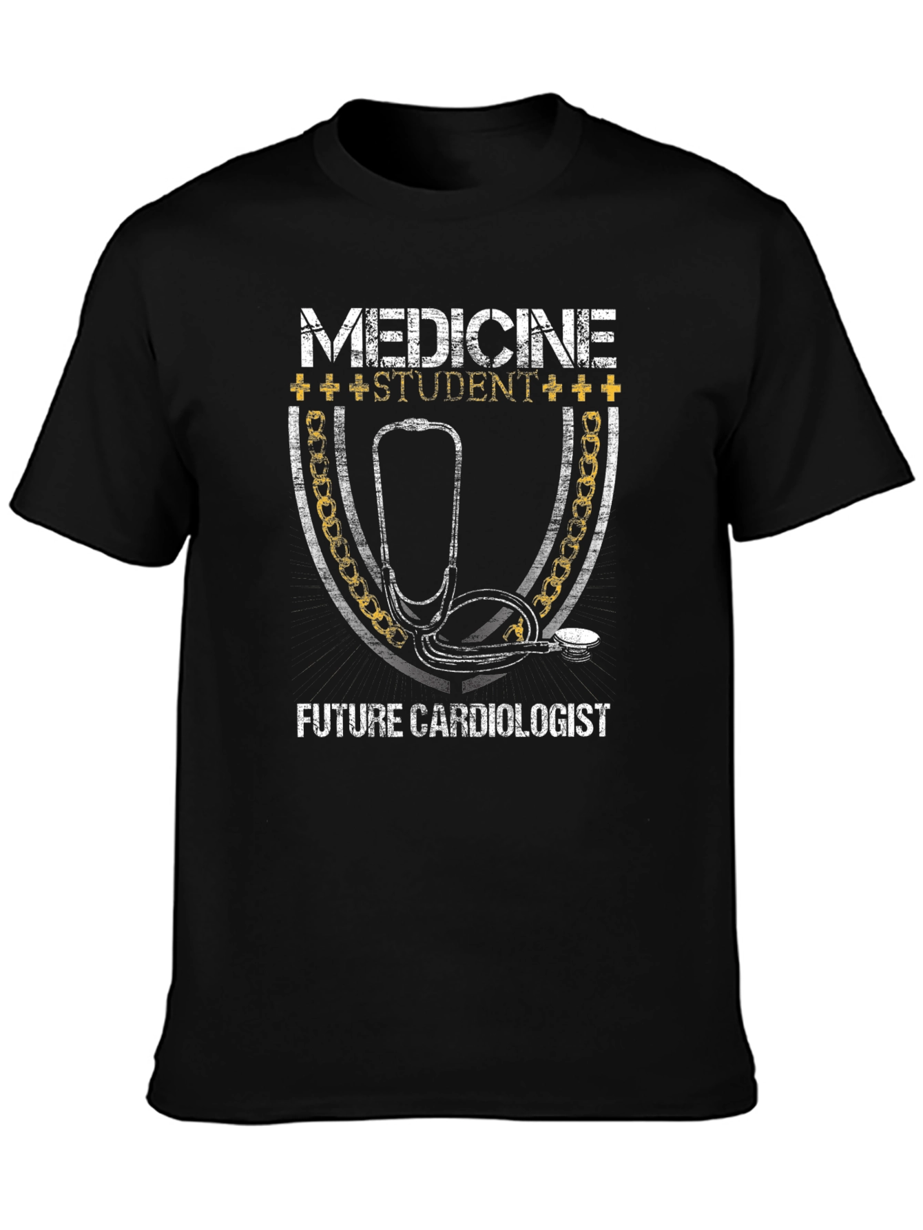Medicine Student Future Cardiologist Black Graphic T-Shirt