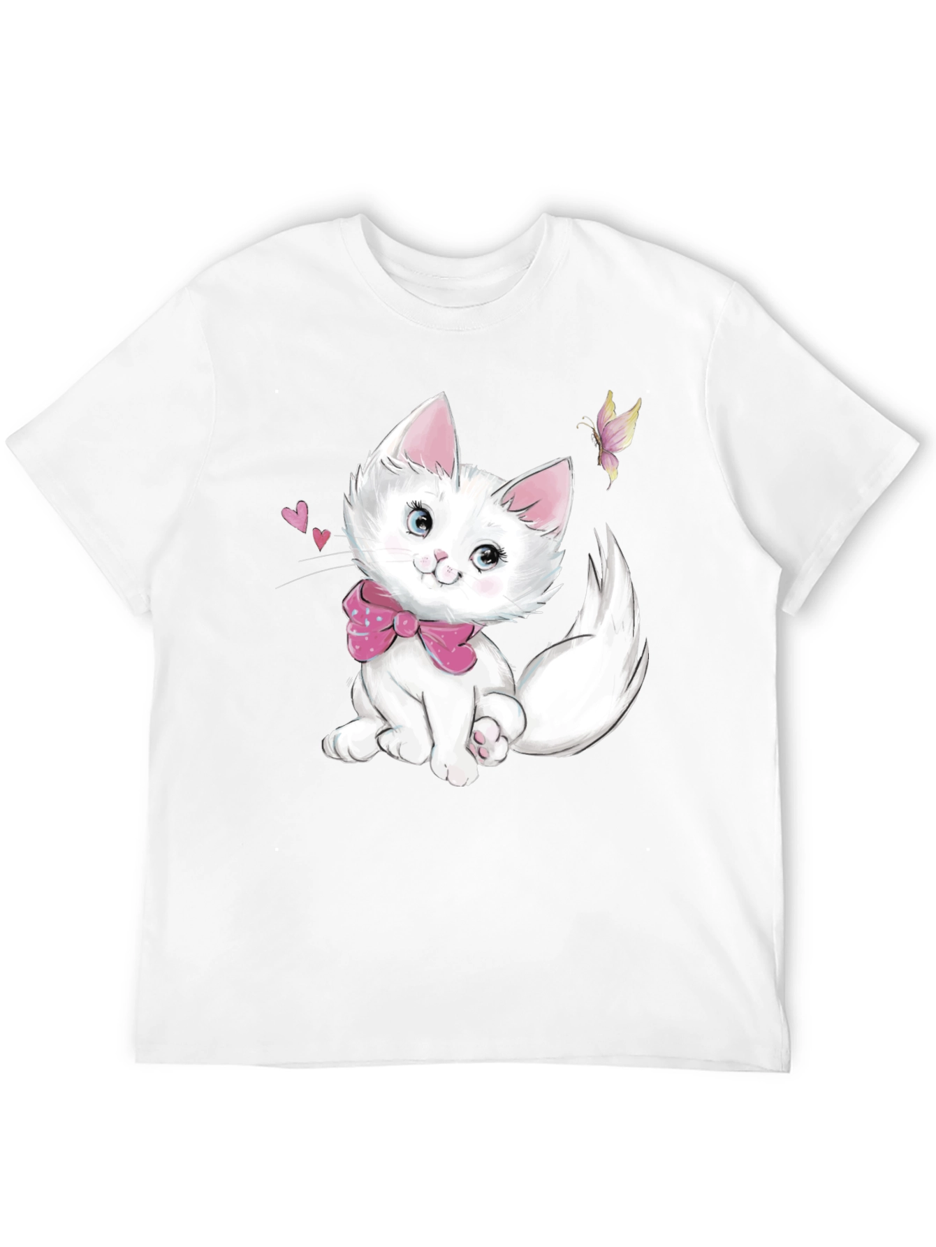 Cute Kitten Graphic Black T-Shirt