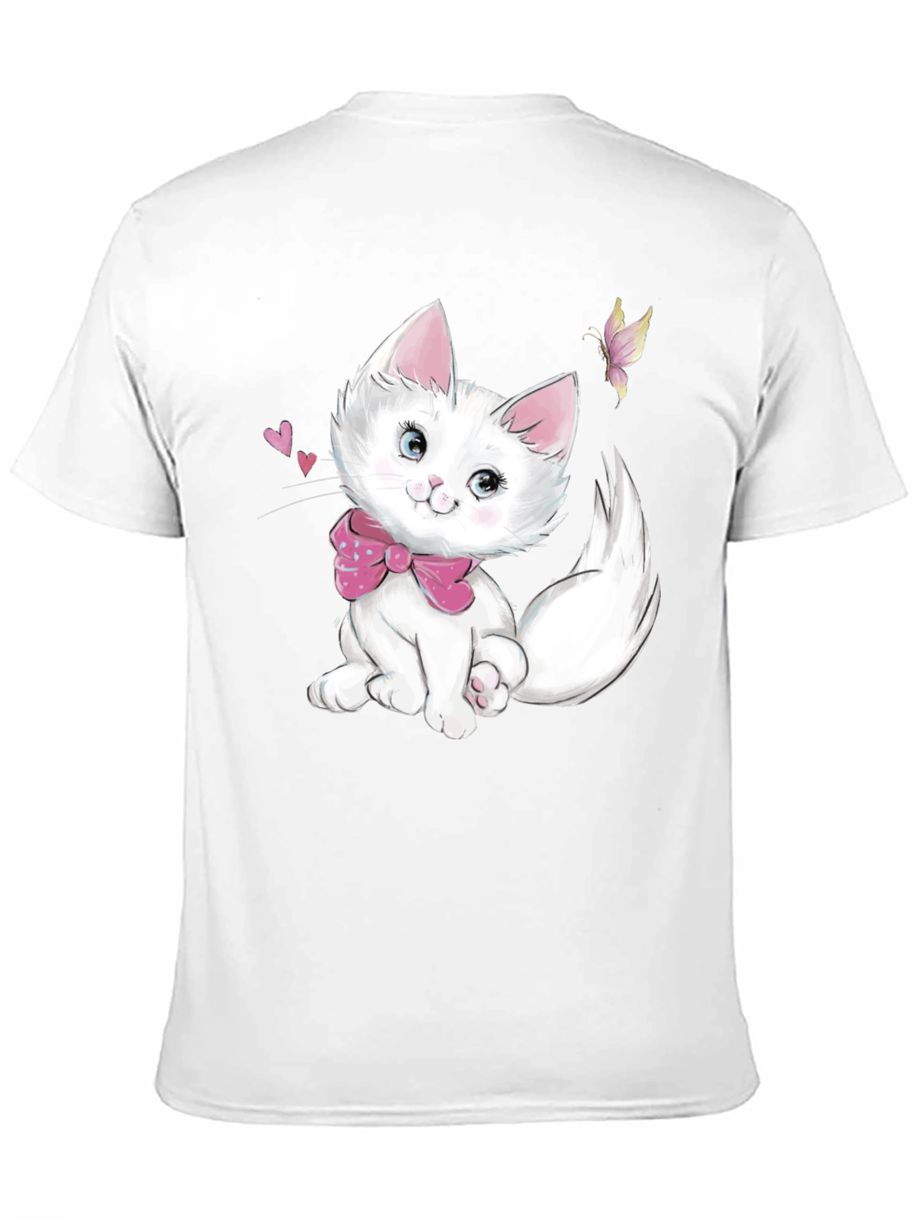 Cute Kitten Graphic Black T-Shirt