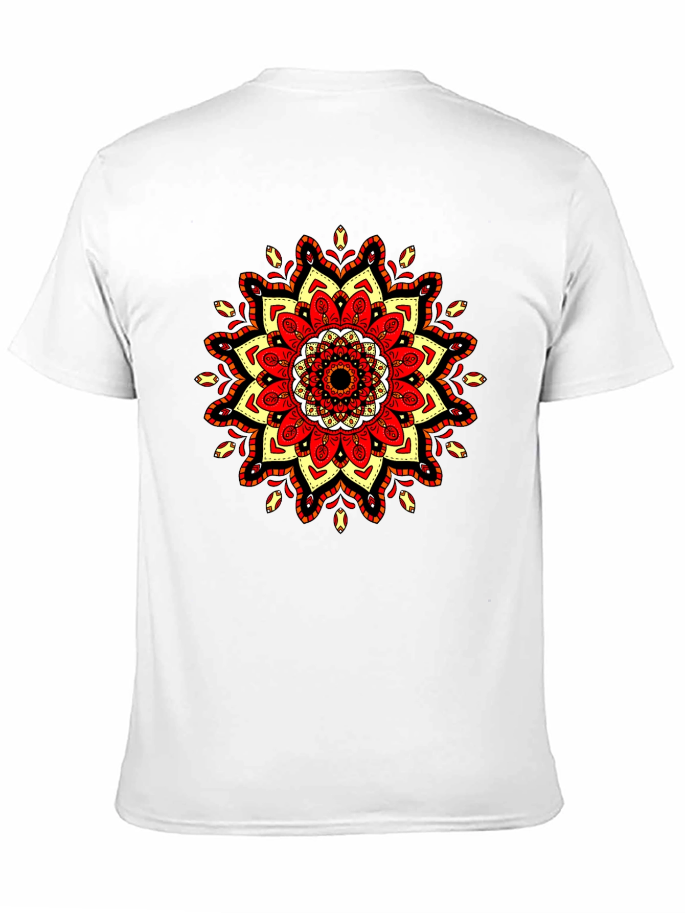 Black T-Shirt with Mandala Design