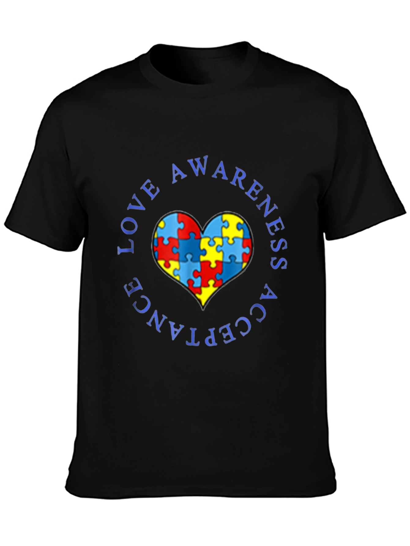 Autism Awareness T-Shirt Love Acceptance Heart Puzzle