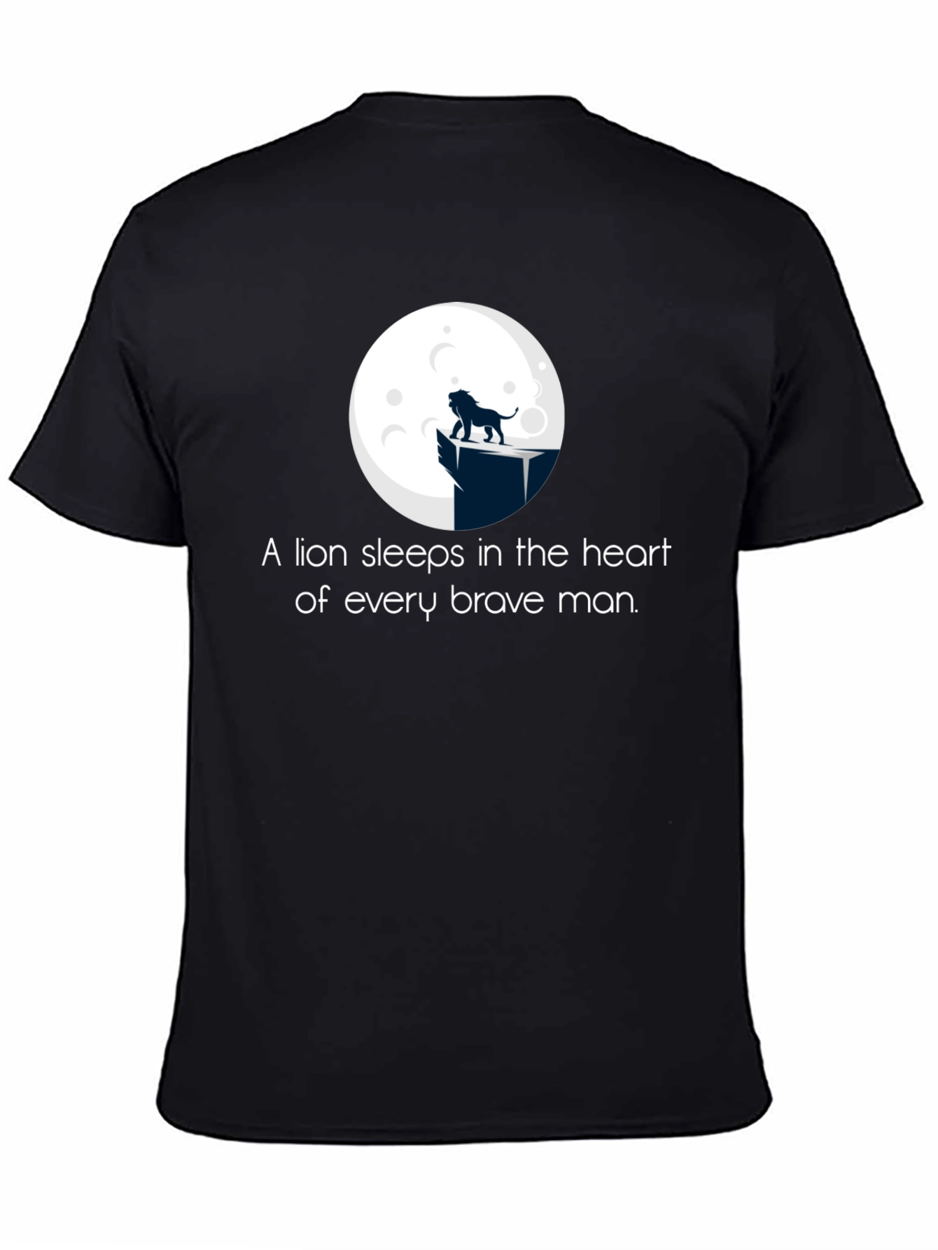 Lion Heart Mens Black Graphic T-Shirt