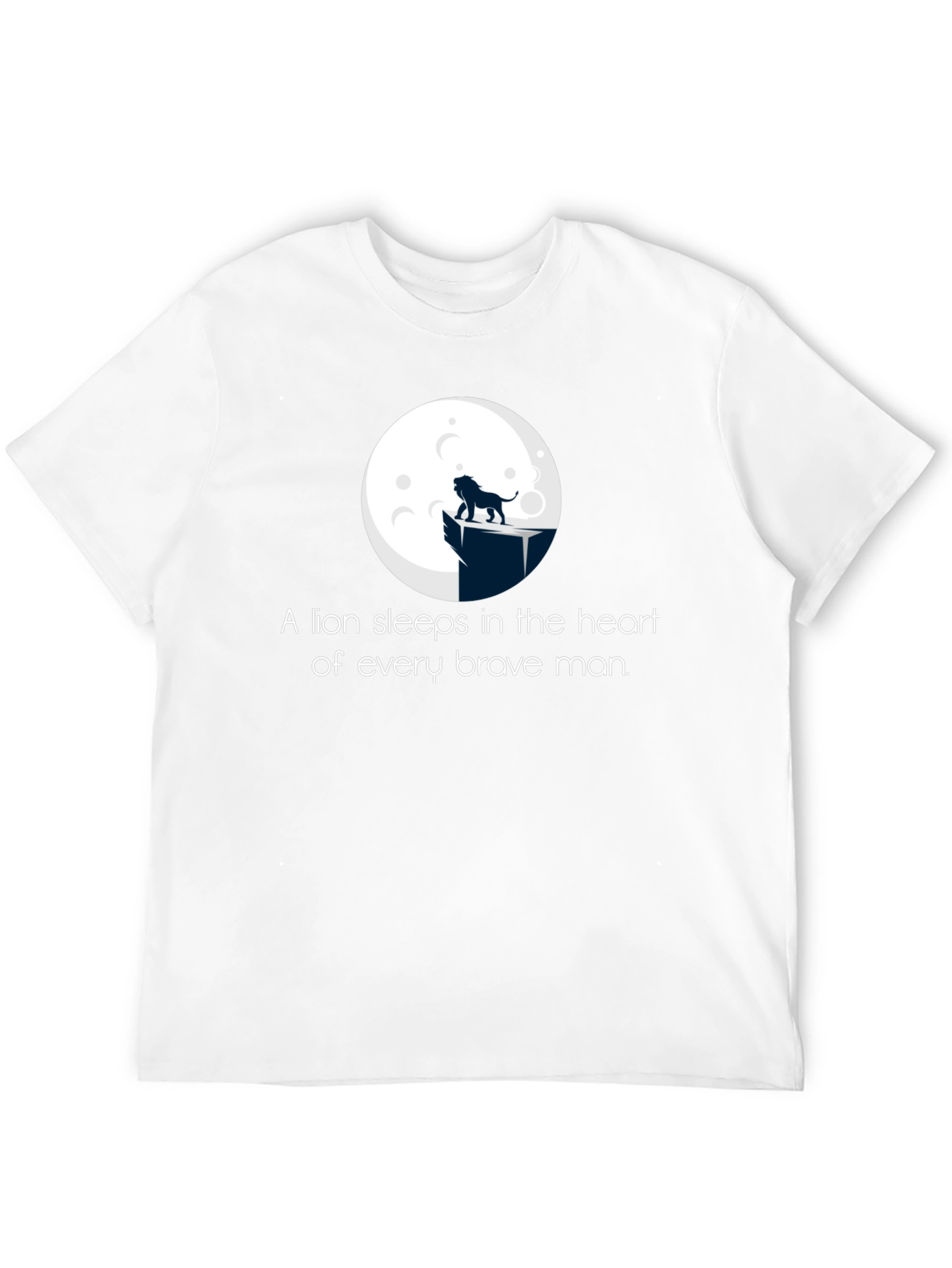 Lion Heart Mens Black Graphic T-Shirt