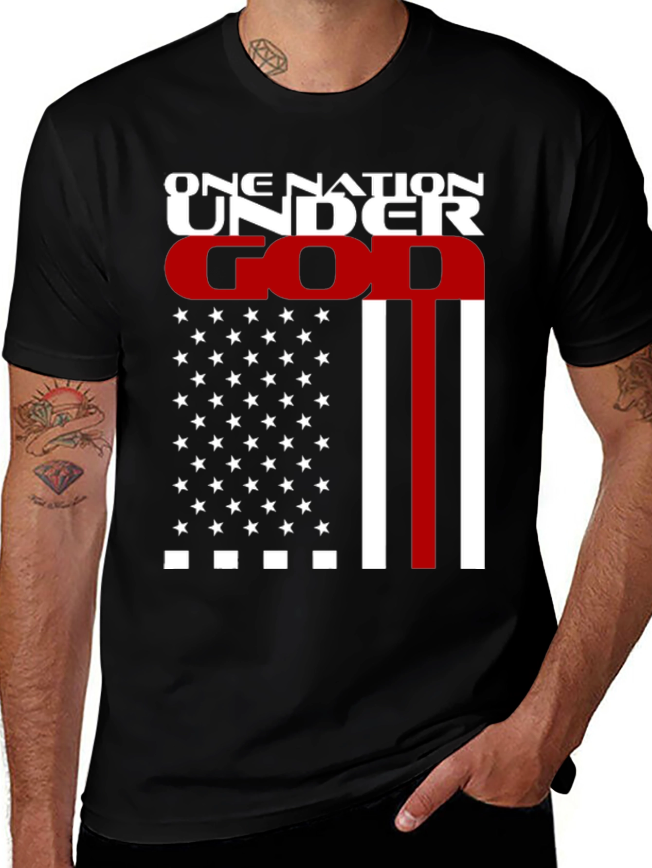 One Nation Under God Graphic T-Shirt - Patriotic Design