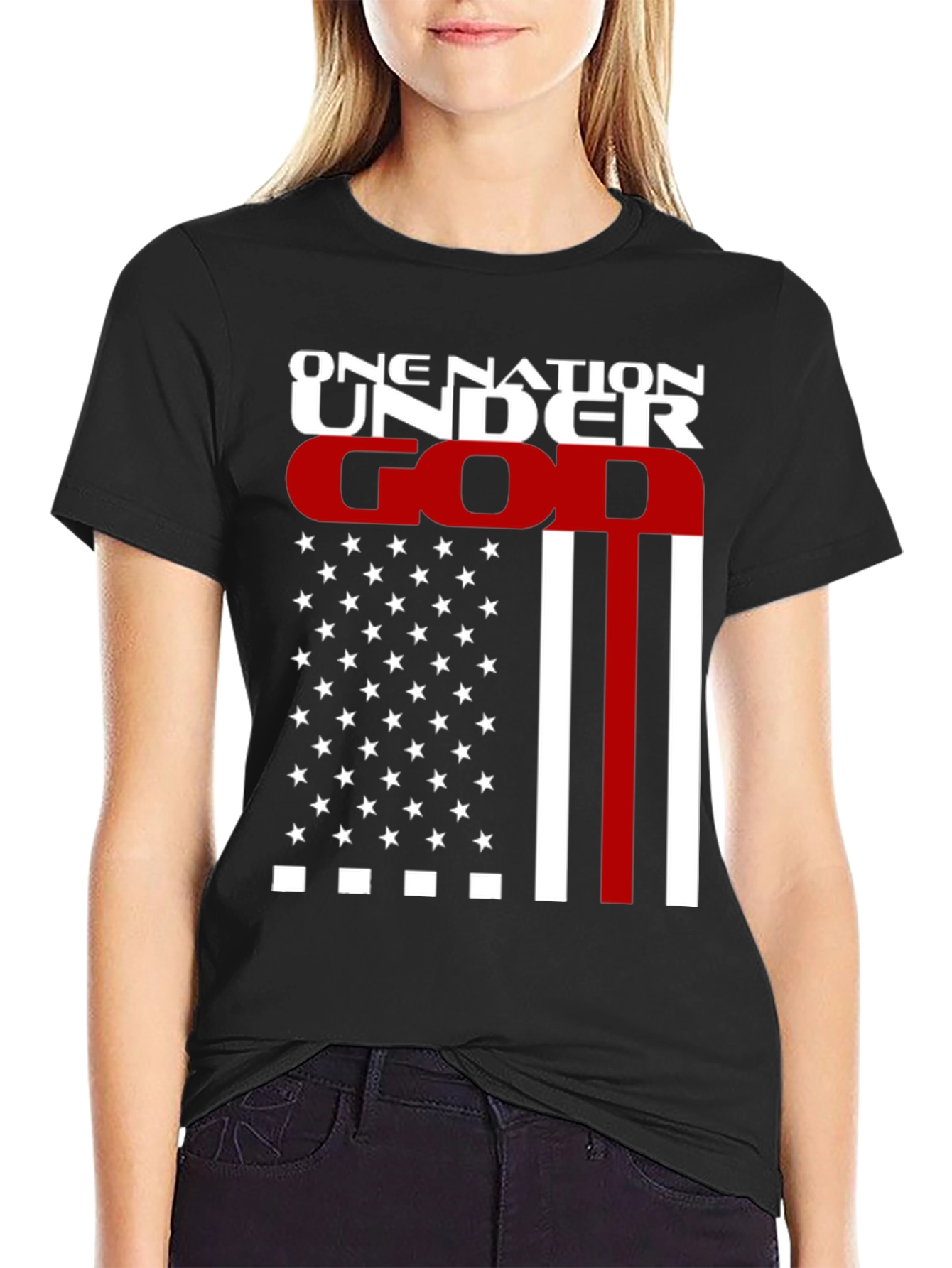 One Nation Under God Graphic T-Shirt - Patriotic Design
