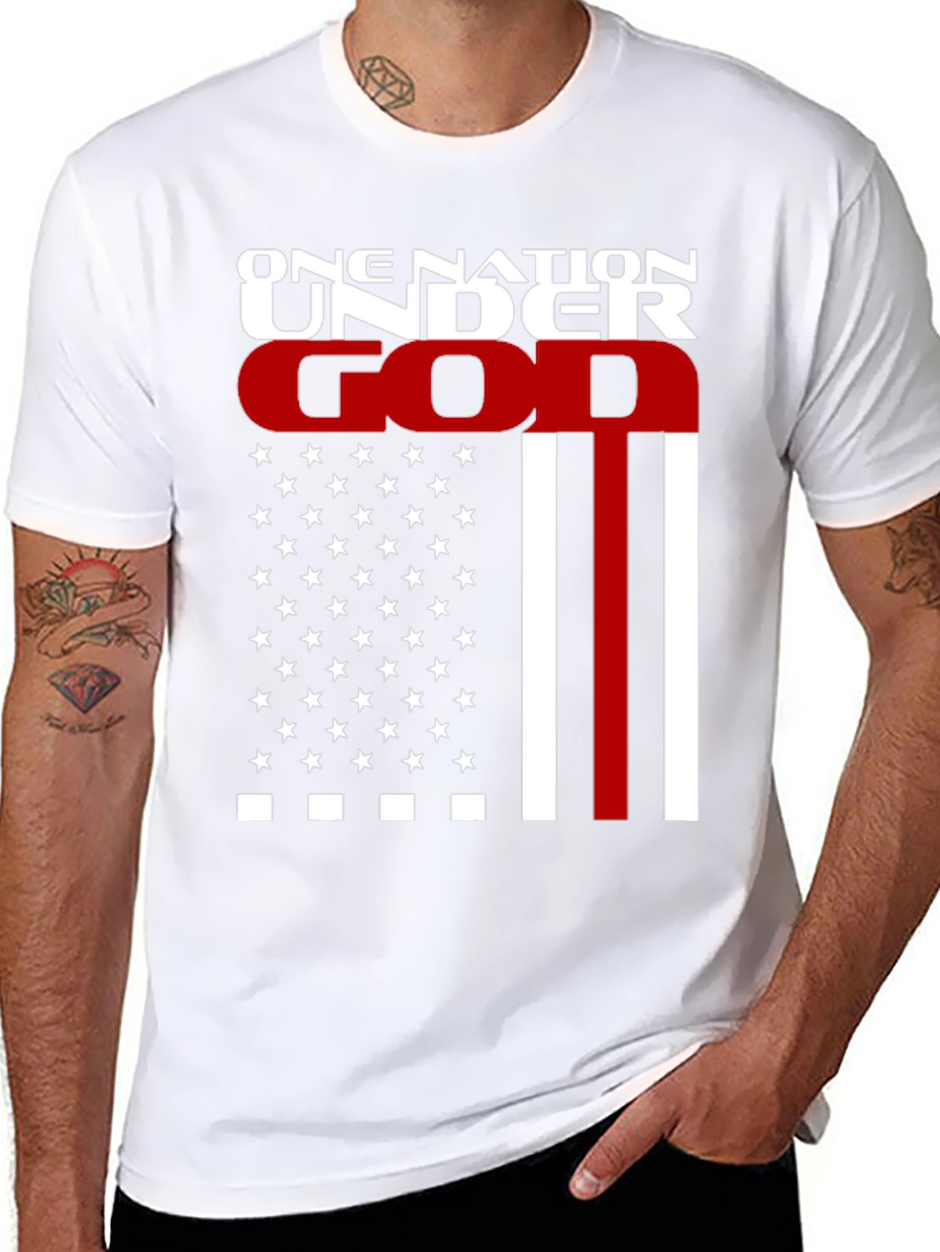One Nation Under God Graphic T-Shirt - Patriotic Design