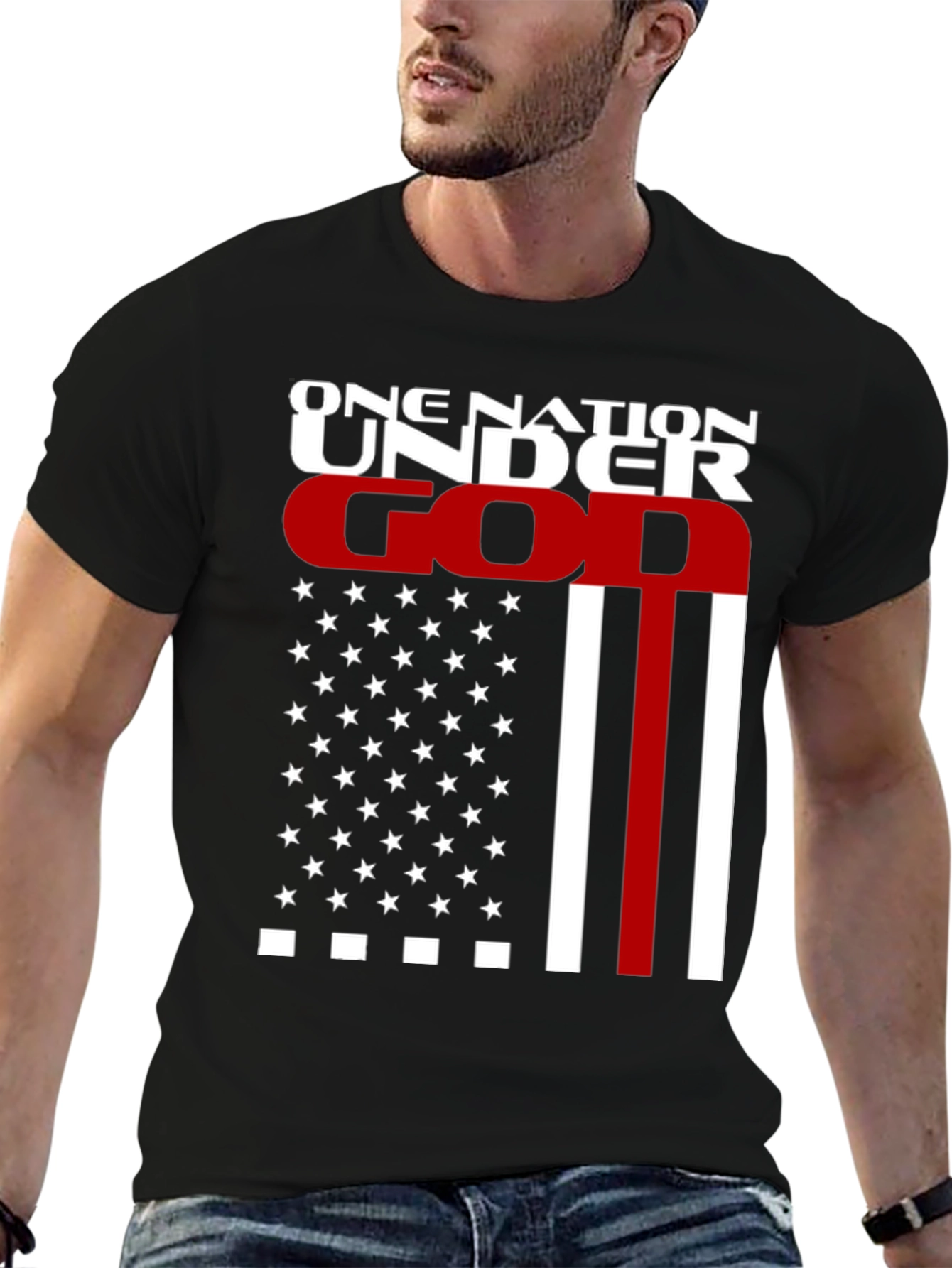 One Nation Under God Graphic T-Shirt - Patriotic Design