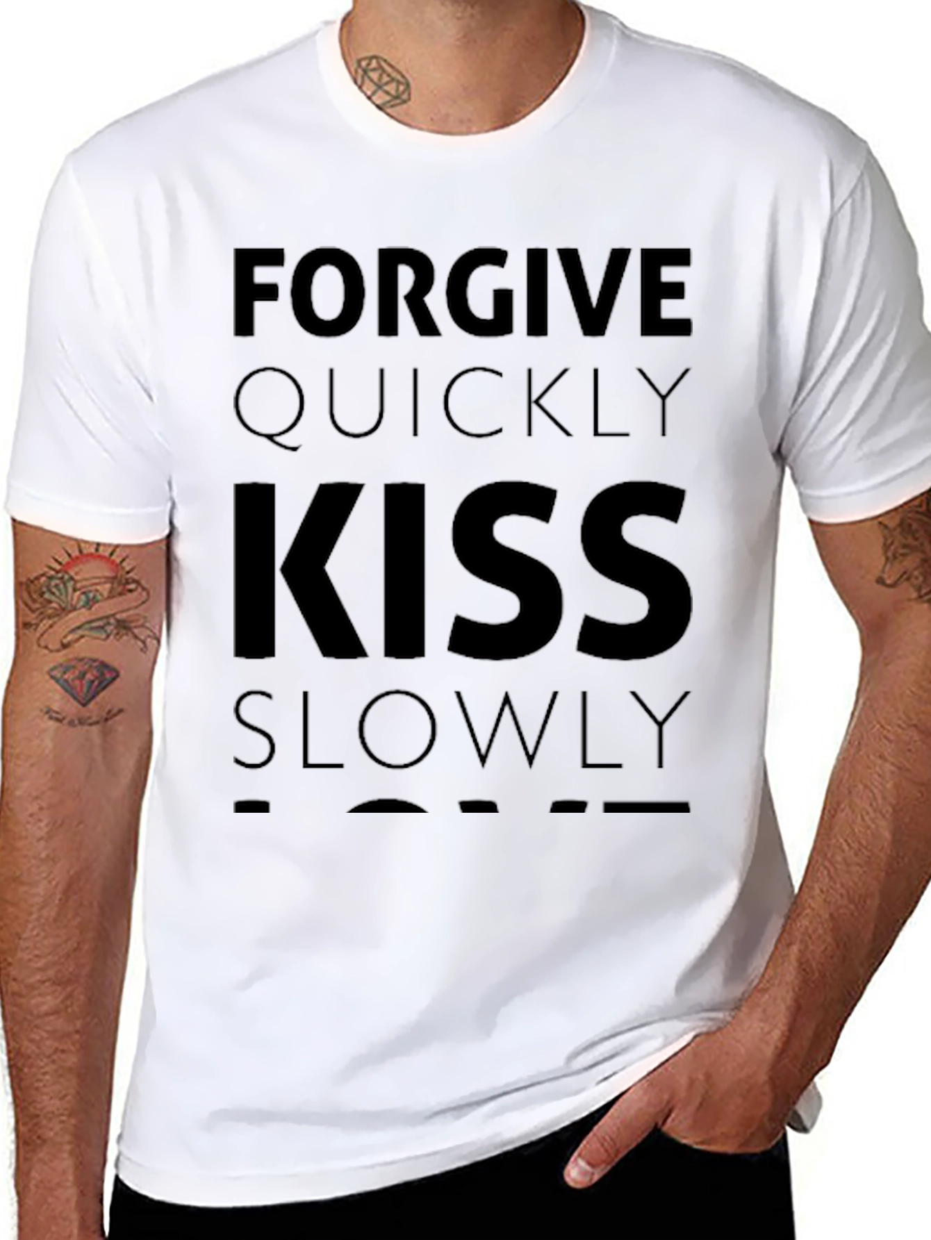 Forgive Quickly Kiss Slowly Black T-Shirt