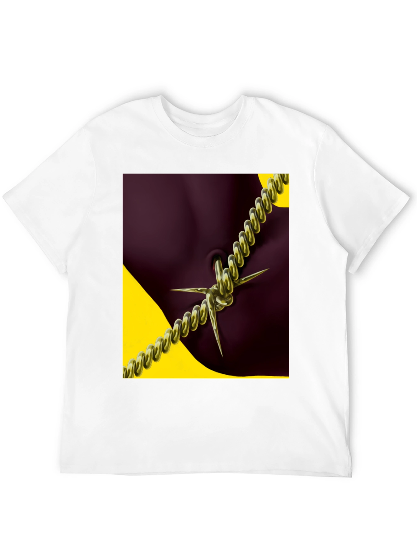 Edgy Chain Body Art Graphic Tee