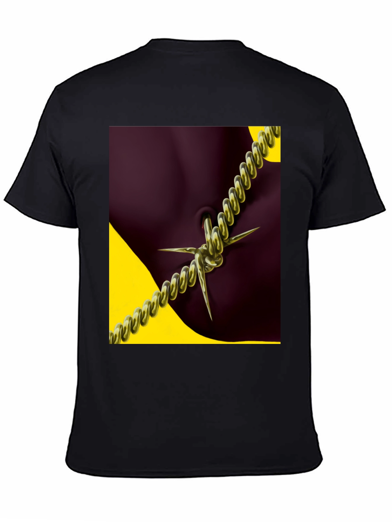 Edgy Chain Body Art Graphic Tee