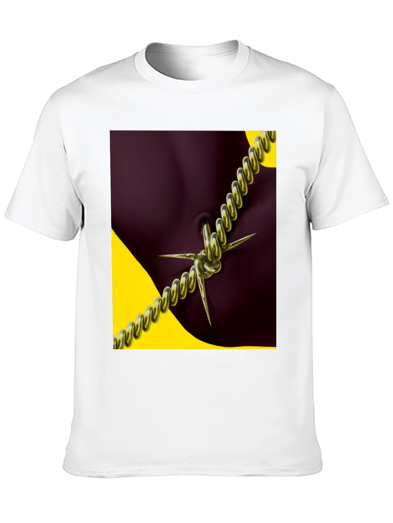 Edgy Chain Body Art Graphic Tee