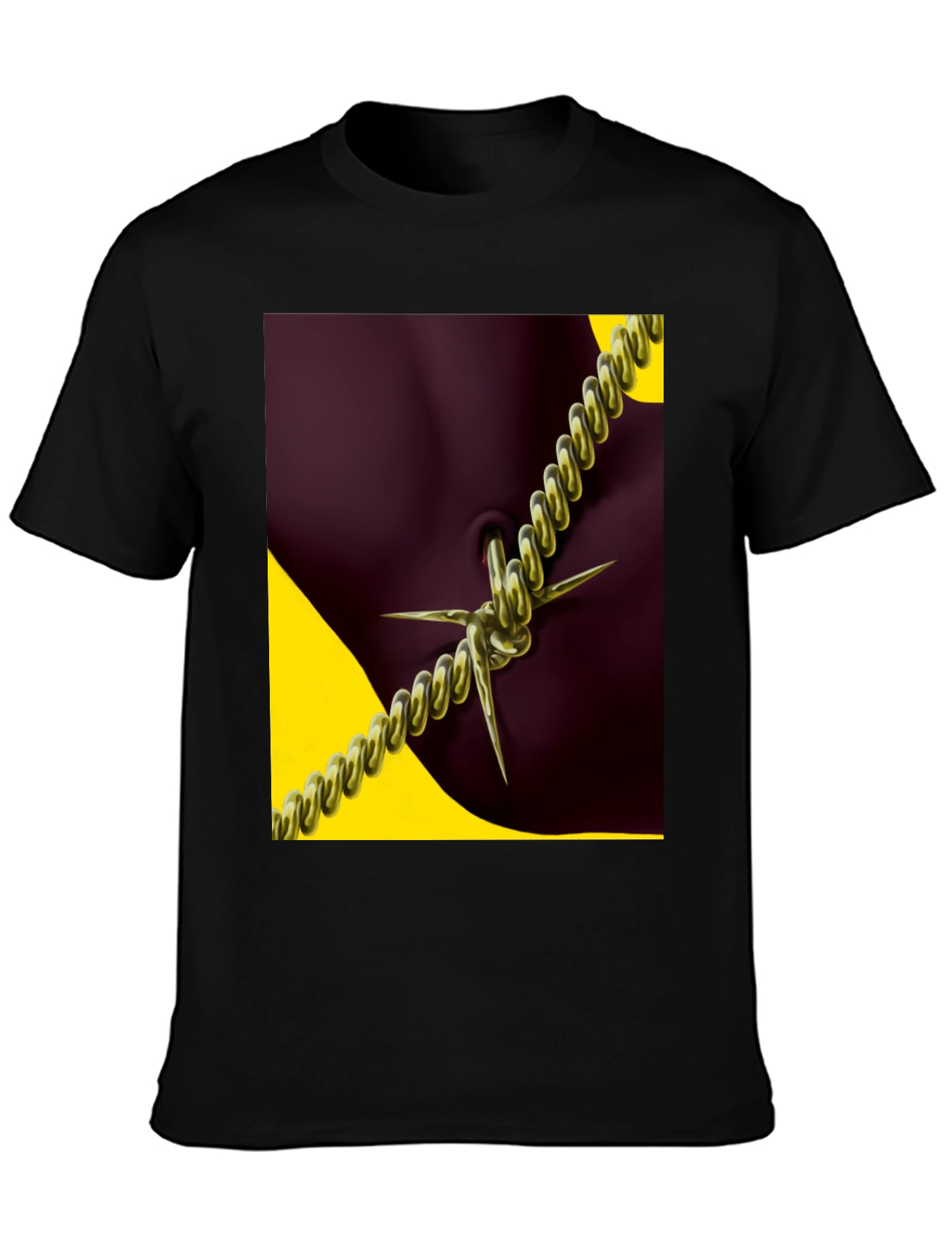 Edgy Chain Body Art Graphic Tee