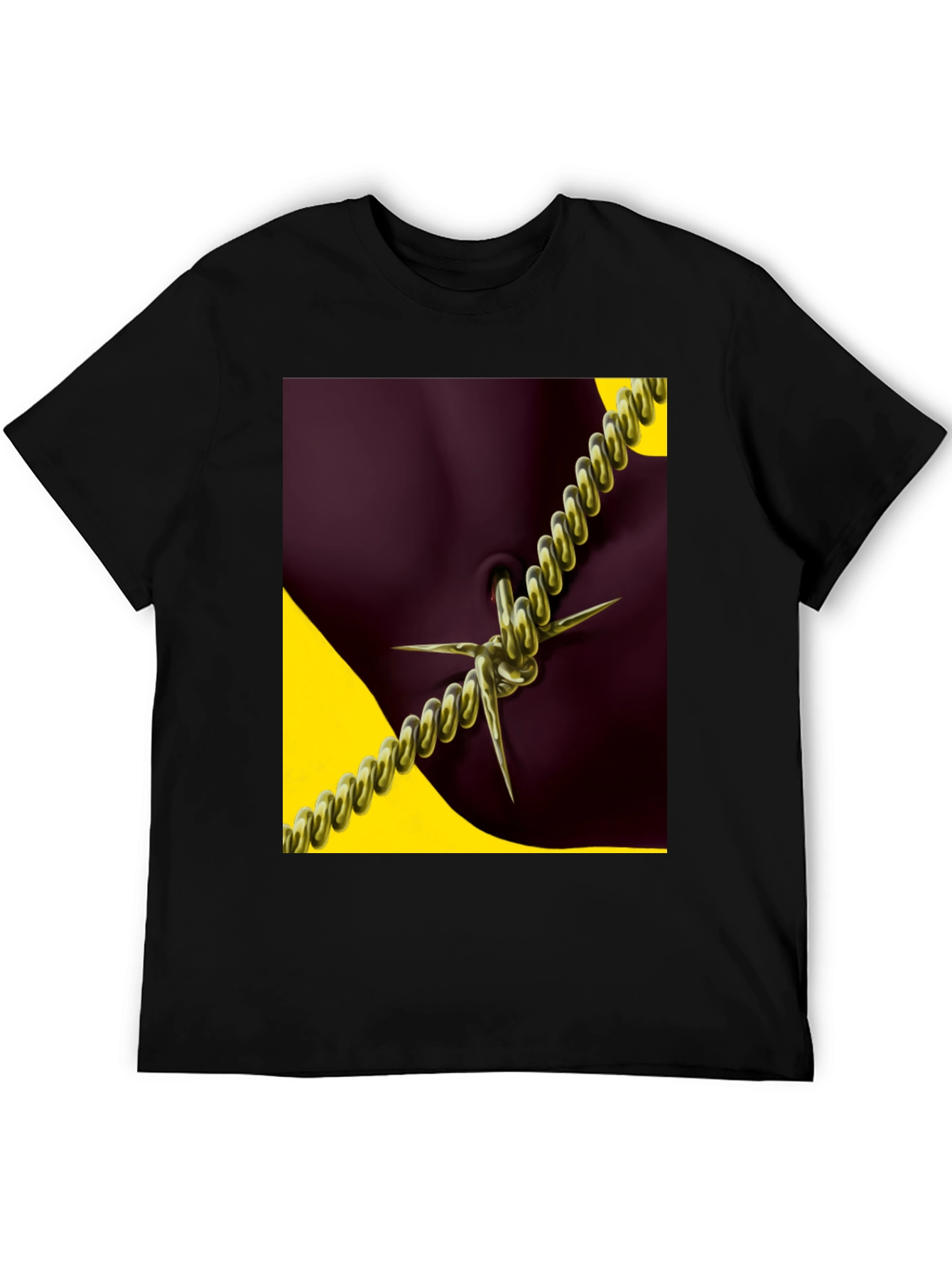 Edgy Chain Body Art Graphic Tee