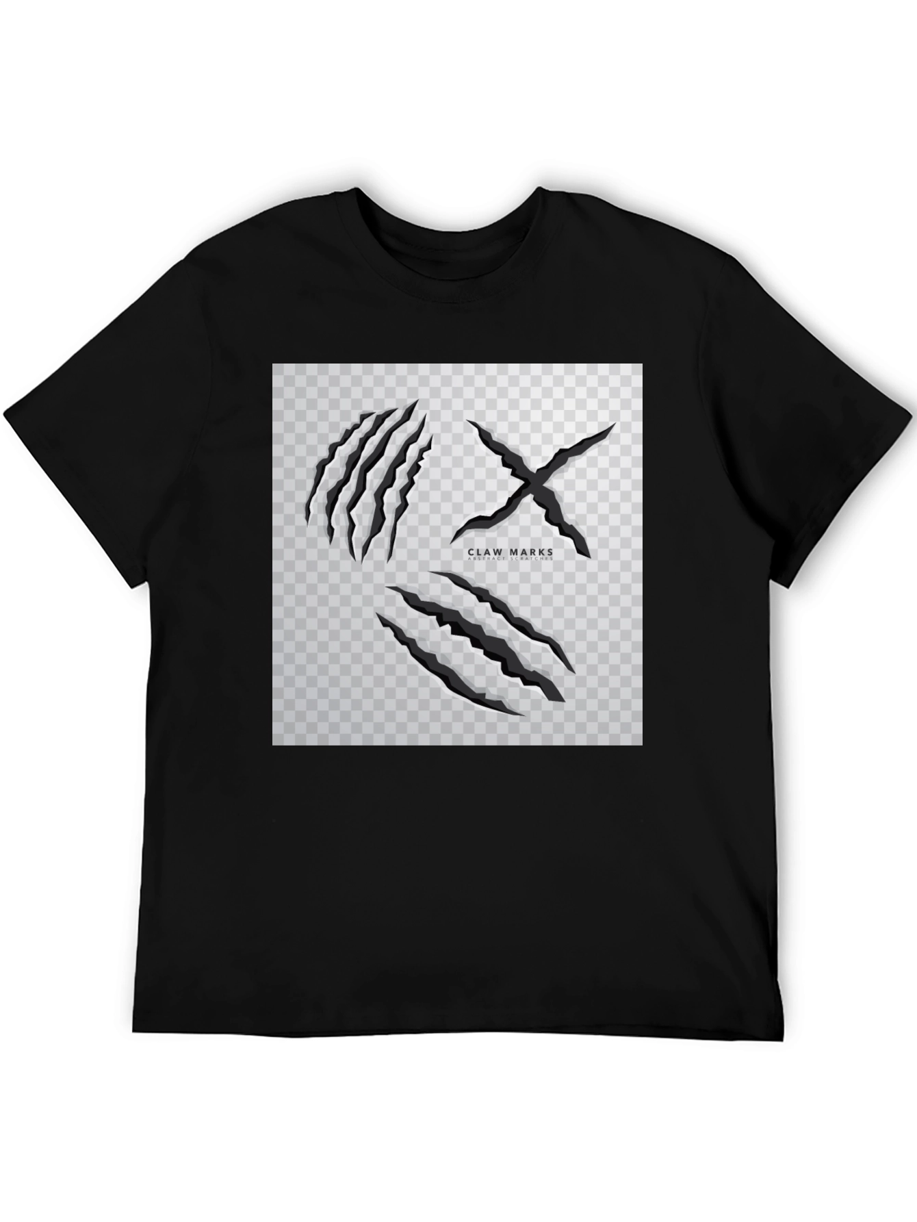 Claw Marks Graphic Print Black T-Shirt