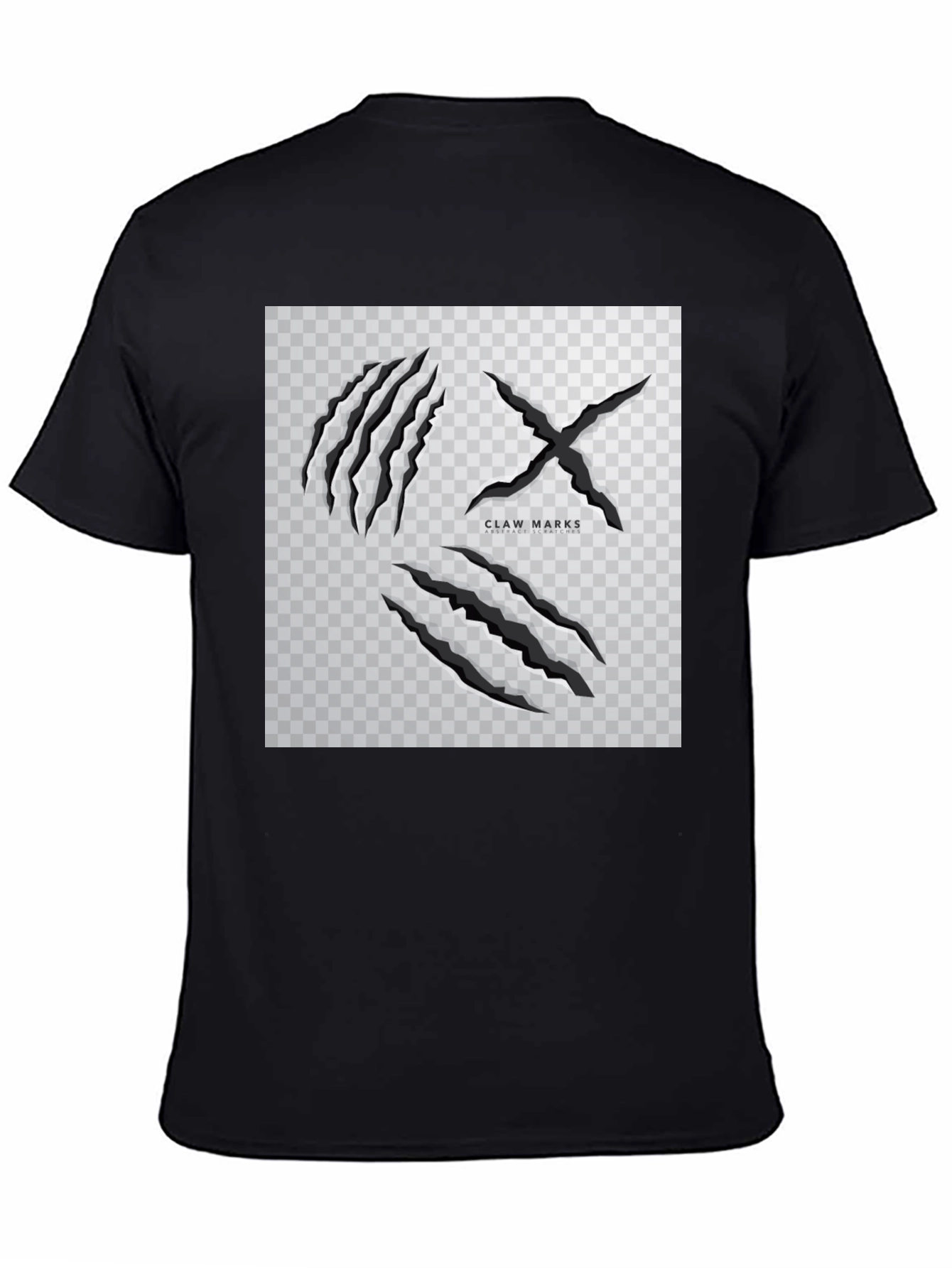 Claw Marks Graphic Print Black T-Shirt
