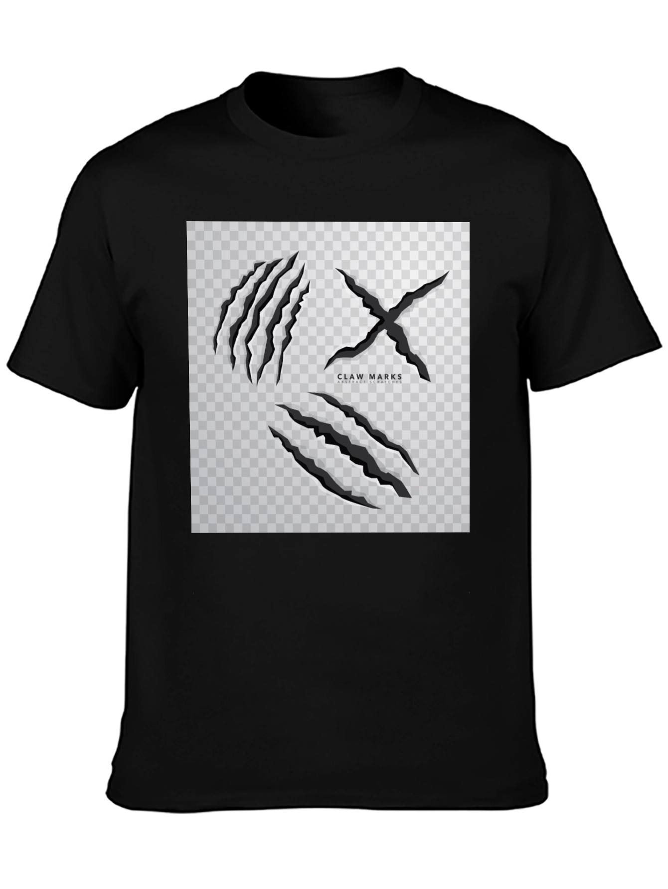 Claw Marks Graphic Print Black T-Shirt