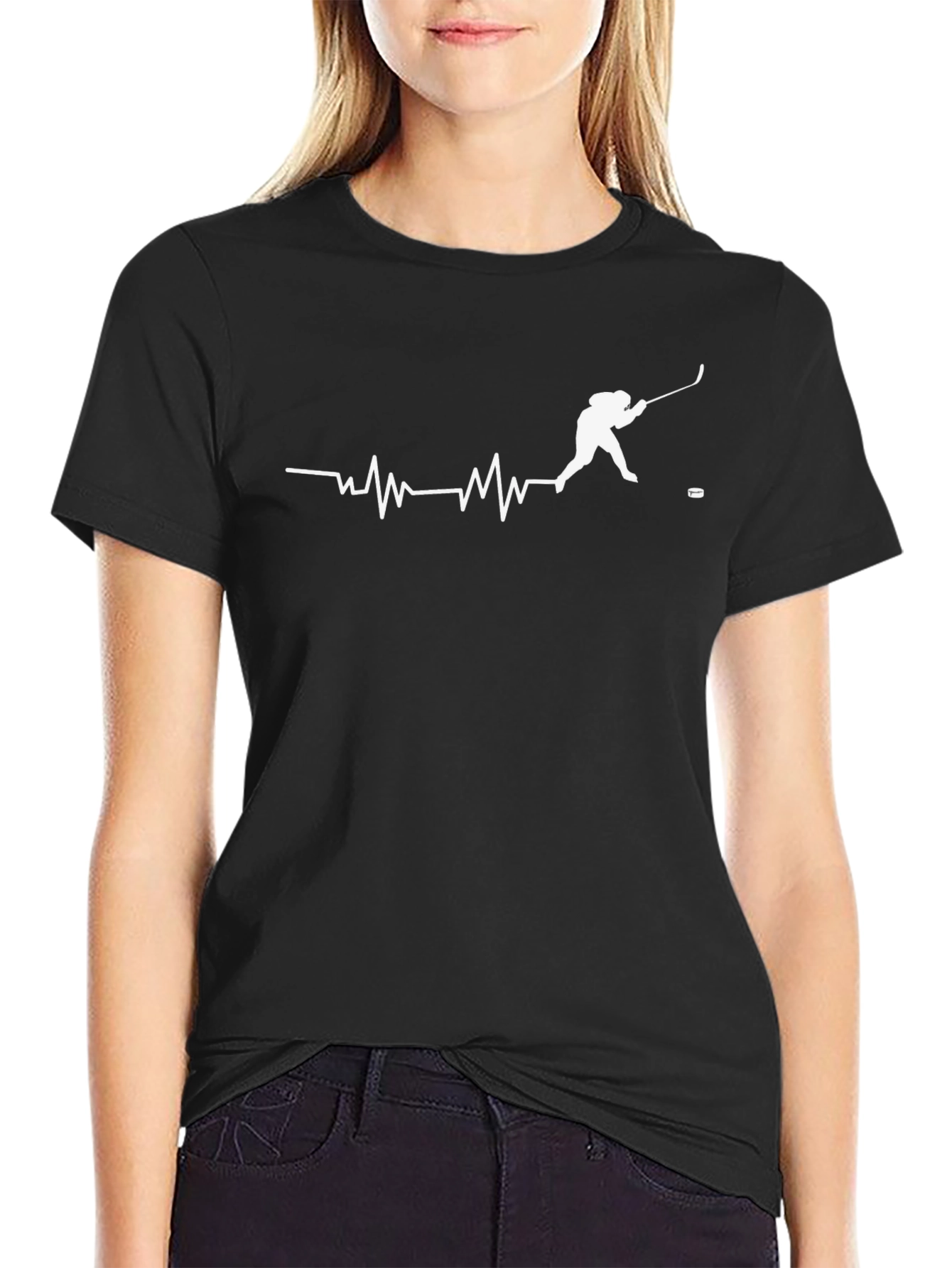 Hockey Heartbeat T-Shirt - Passionate Player Design
