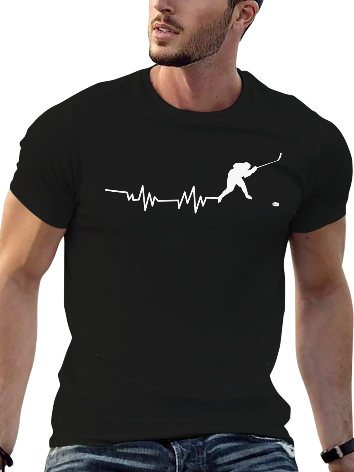Hockey Heartbeat T-Shirt - Passionate Player Design