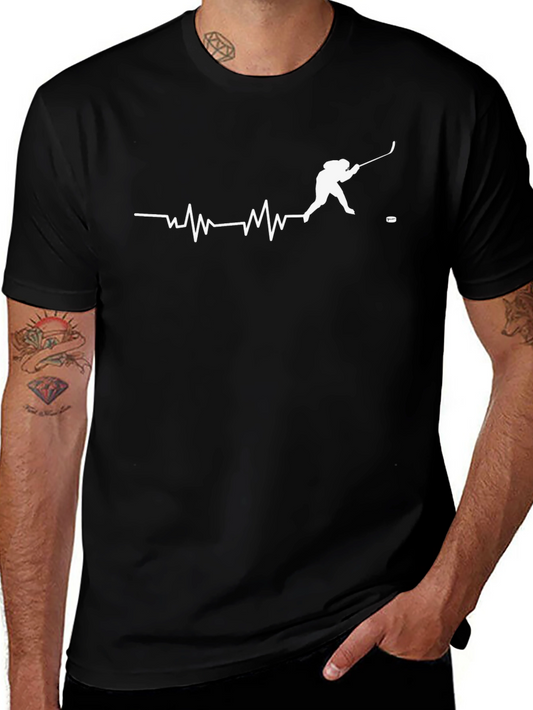 Hockey Heartbeat T-Shirt - Passionate Player Design