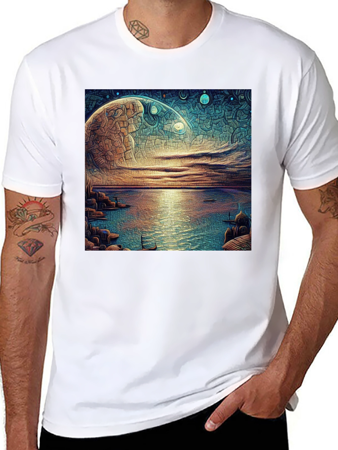 Surreal Moonscape Graphic Tee