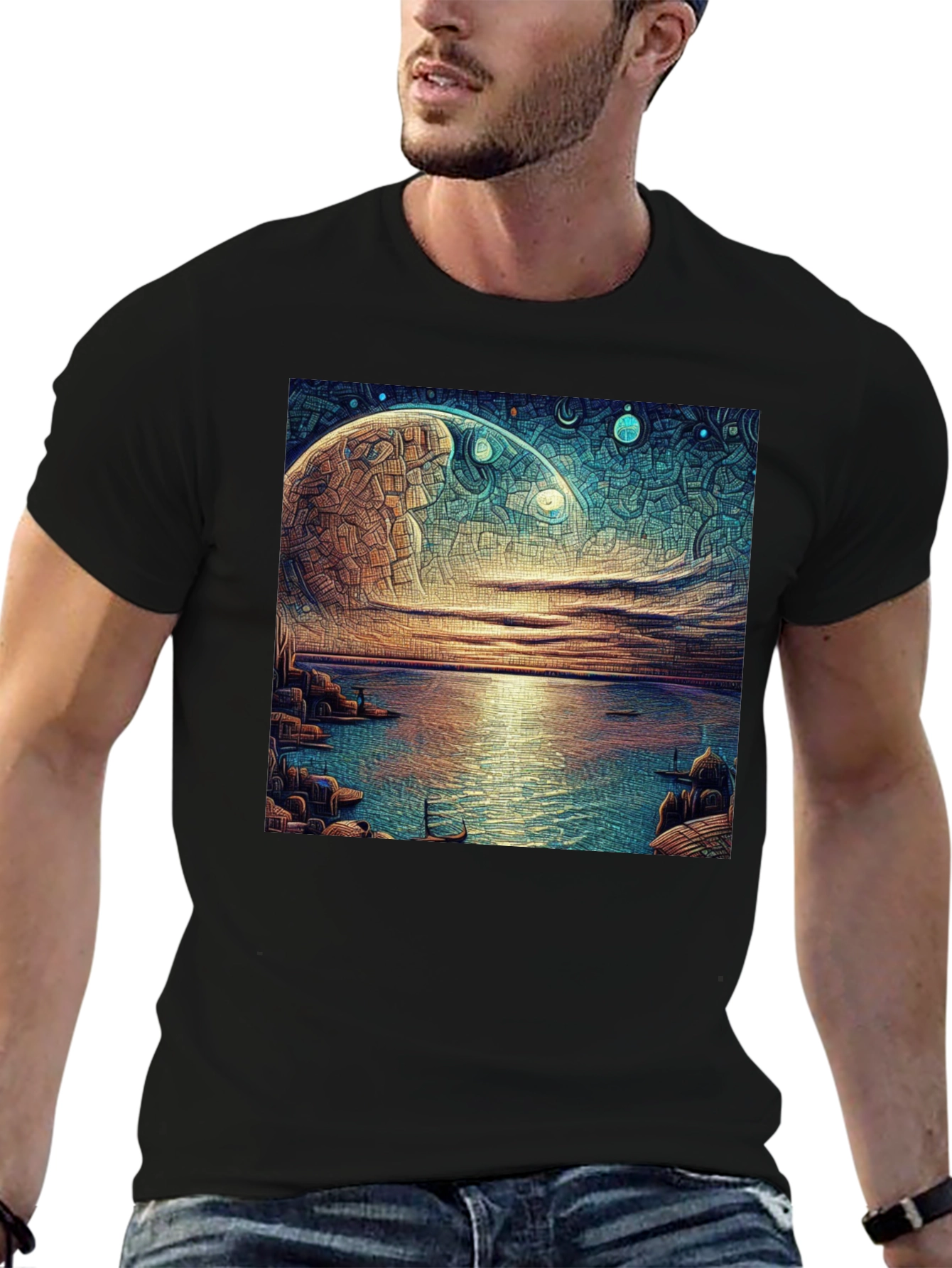 Surreal Moonscape Graphic Tee