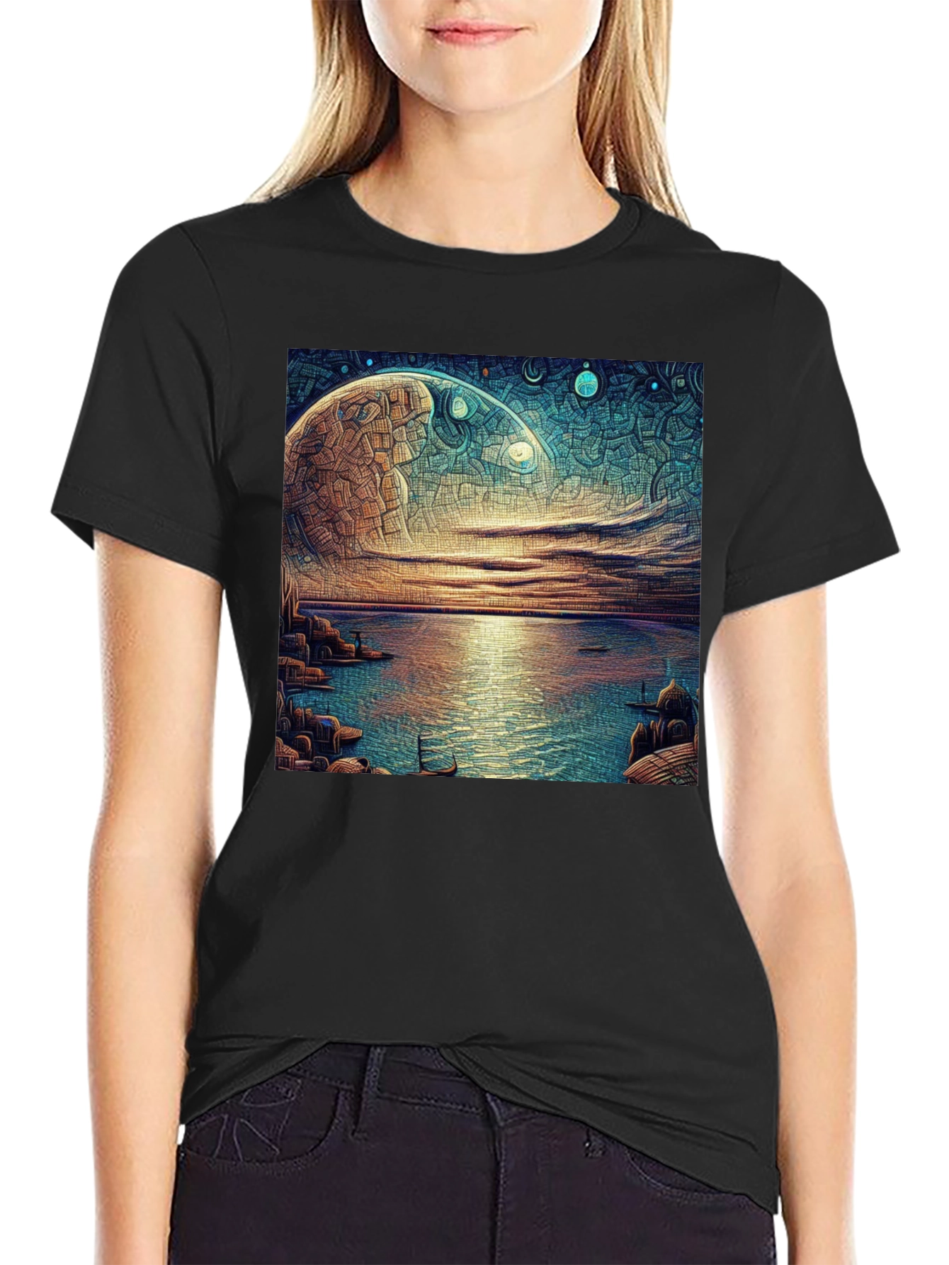 Surreal Moonscape Graphic Tee