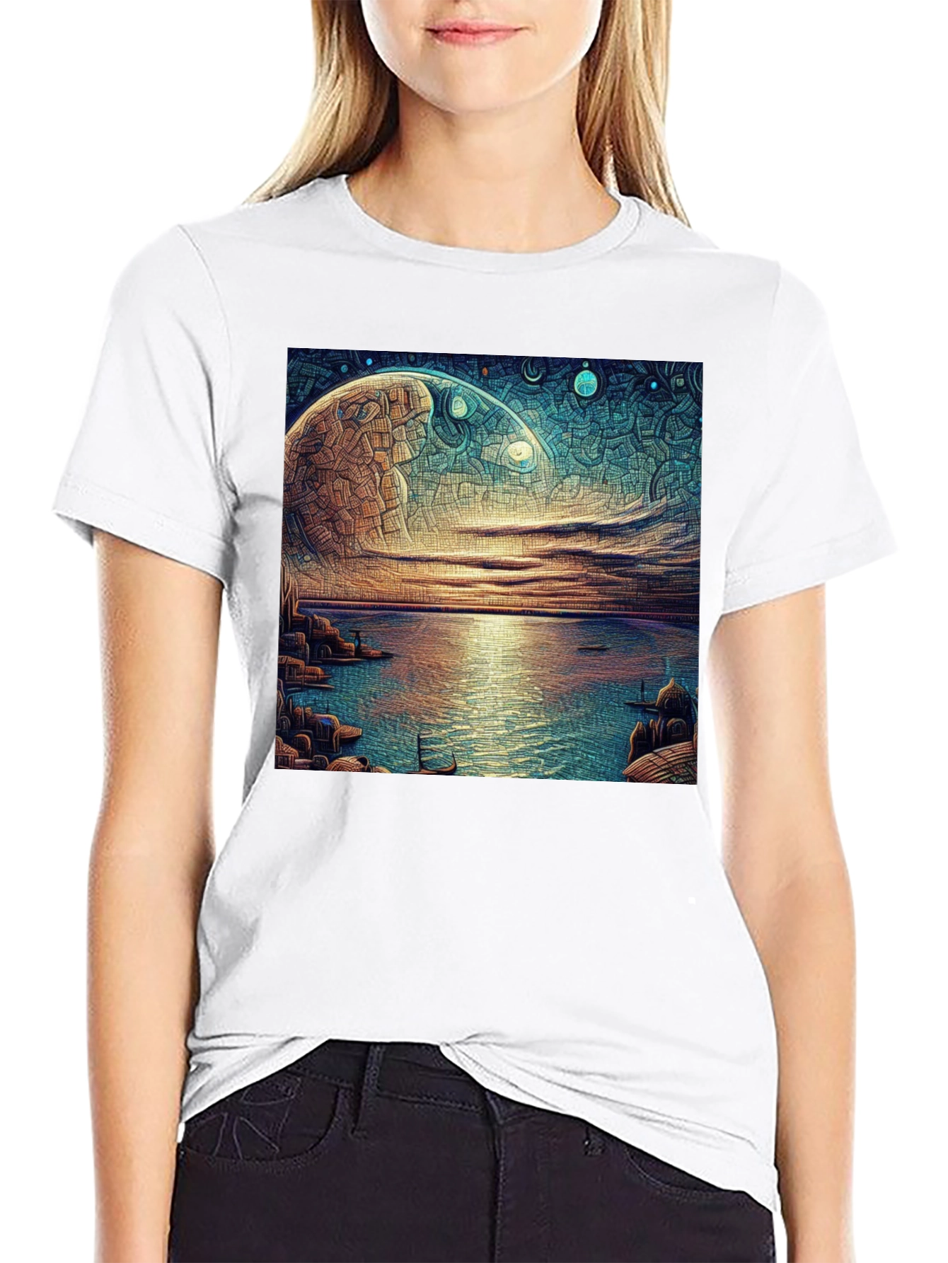 Surreal Moonscape Graphic Tee