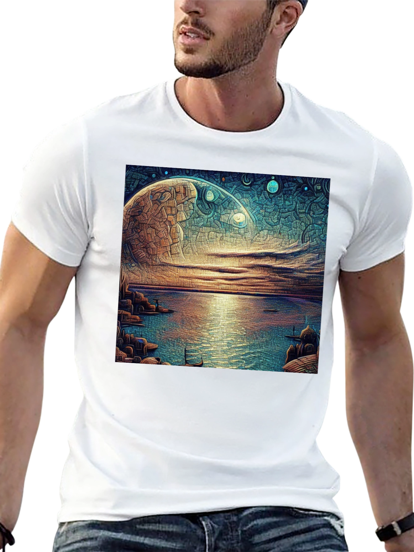 Surreal Moonscape Graphic Tee