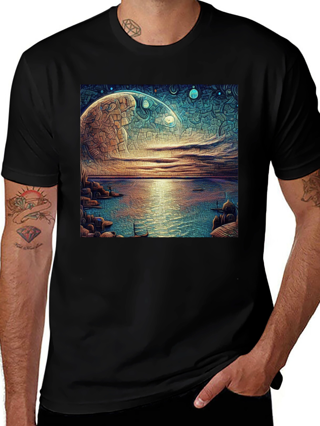 Surreal Moonscape Graphic Tee