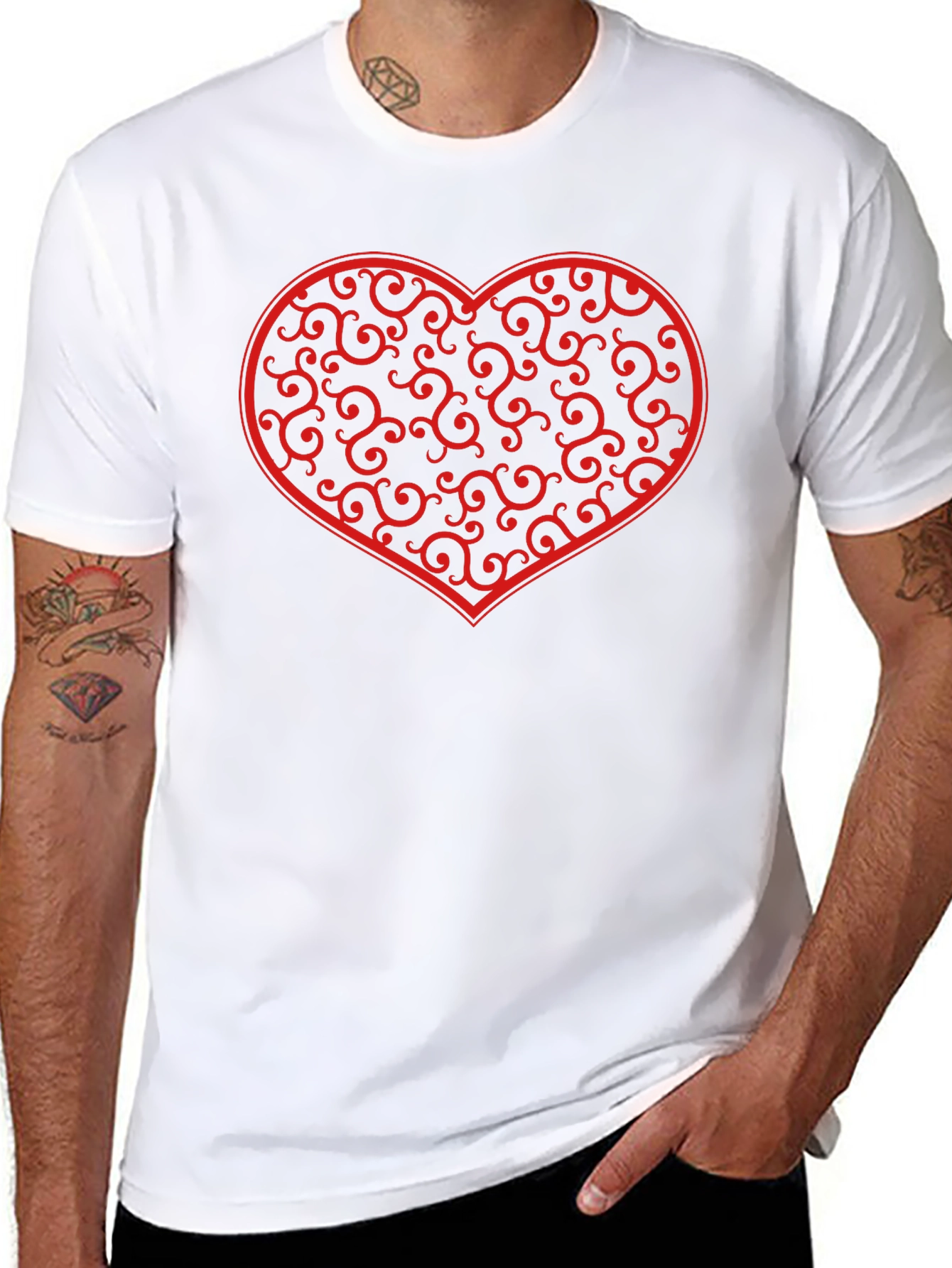 Swirl Heart Black Tee