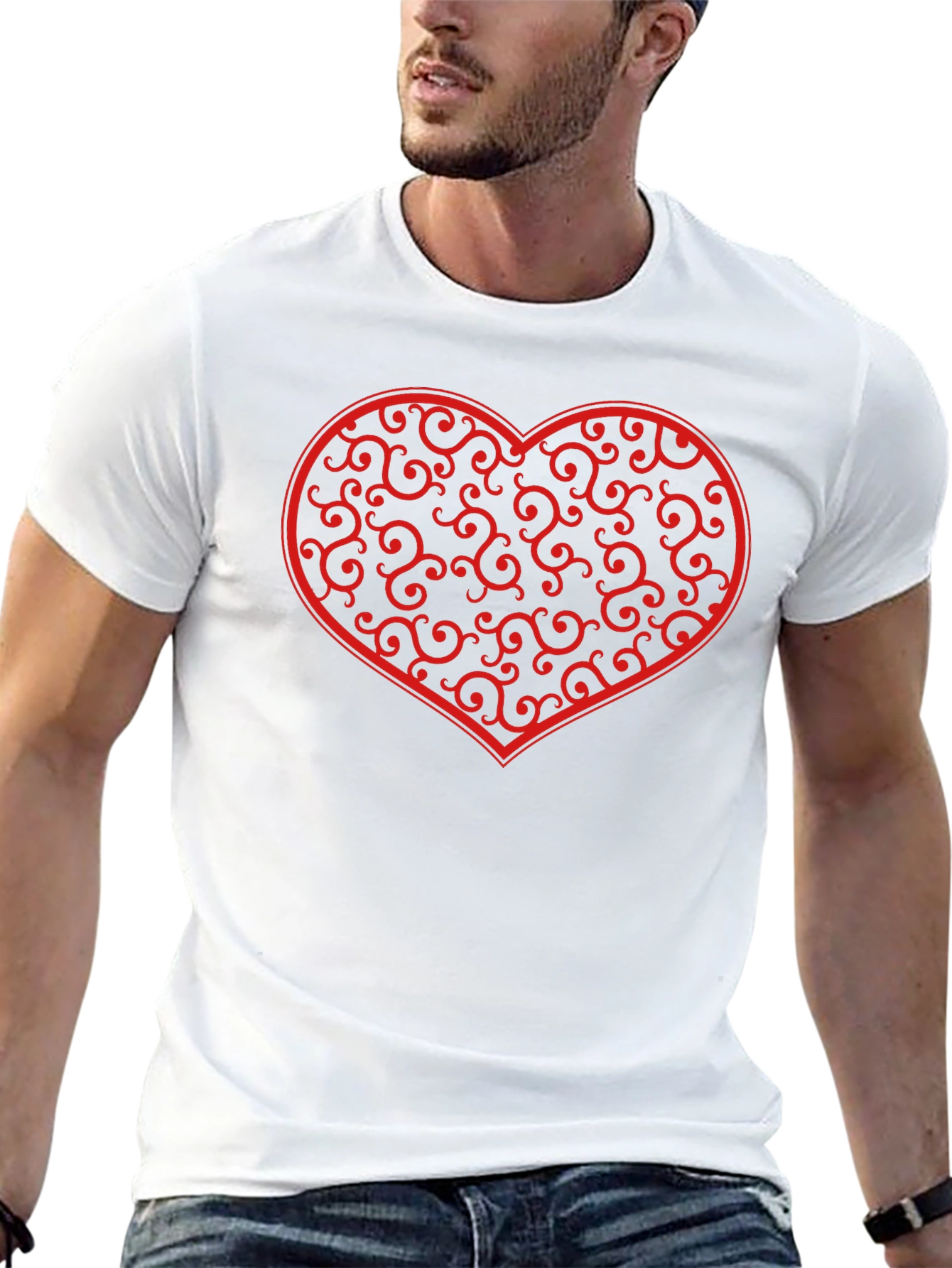 Swirl Heart Black Tee