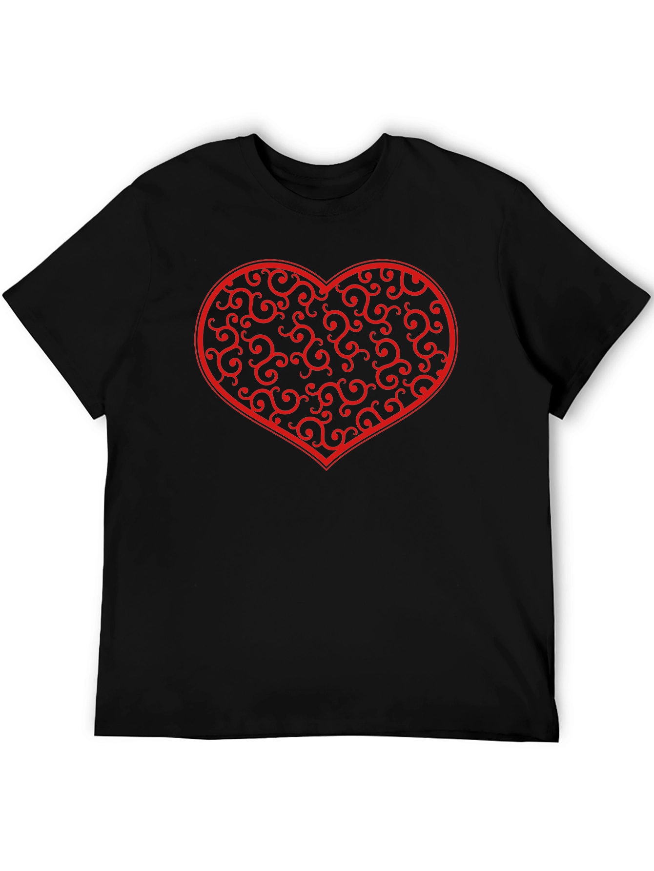 Swirl Heart Black Tee