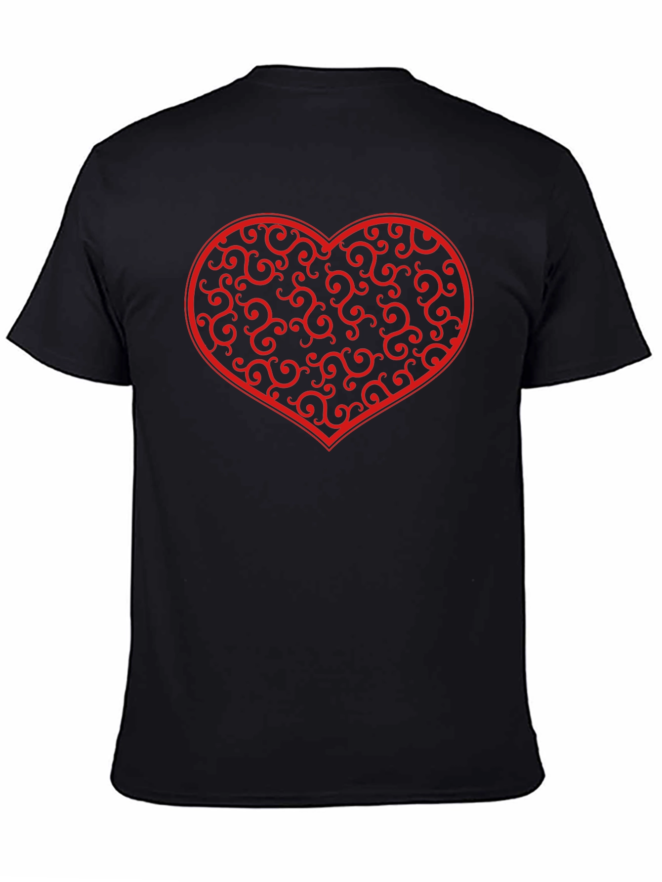 Swirl Heart Black Tee