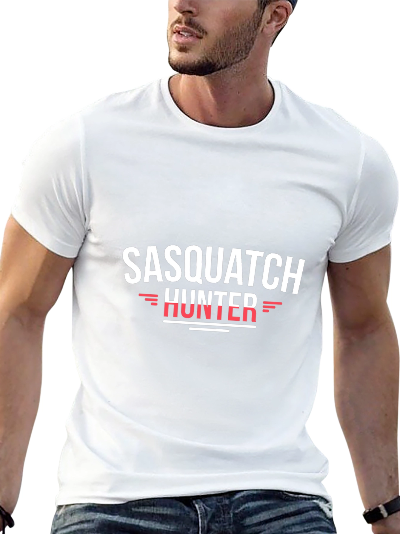 Sasquatch Hunter Black T-Shirt - Novelty Graphic Tee
