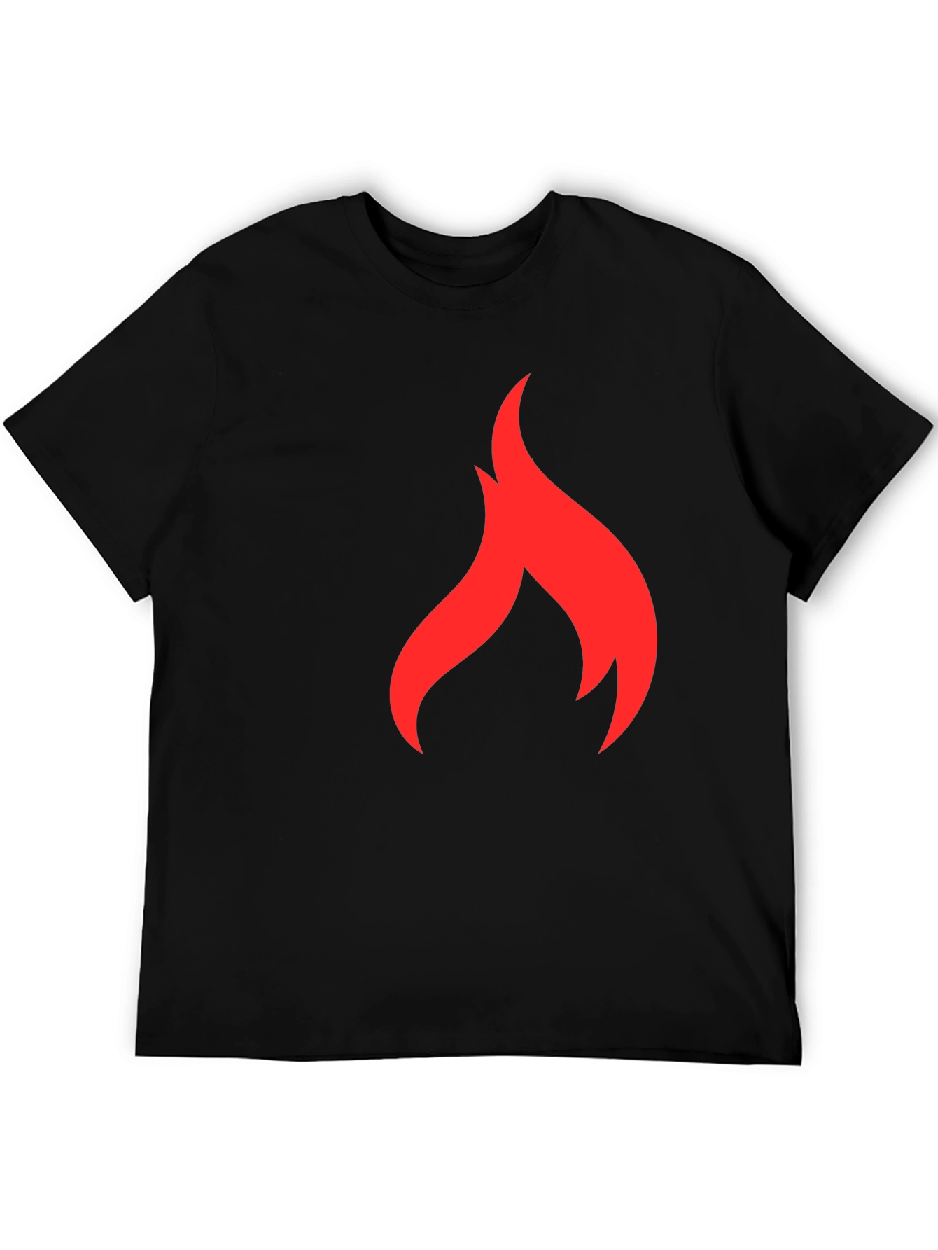 Red Flame Graphic Black T-Shirt