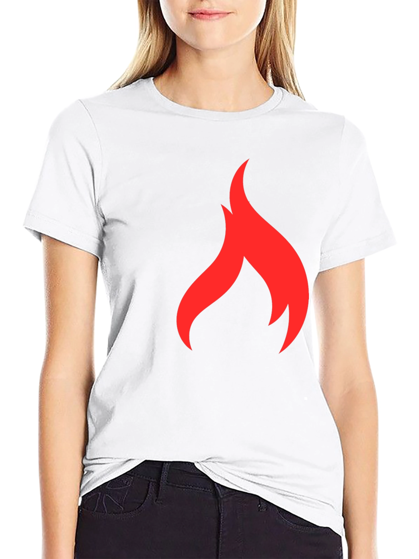 Red Flame Graphic Black T-Shirt
