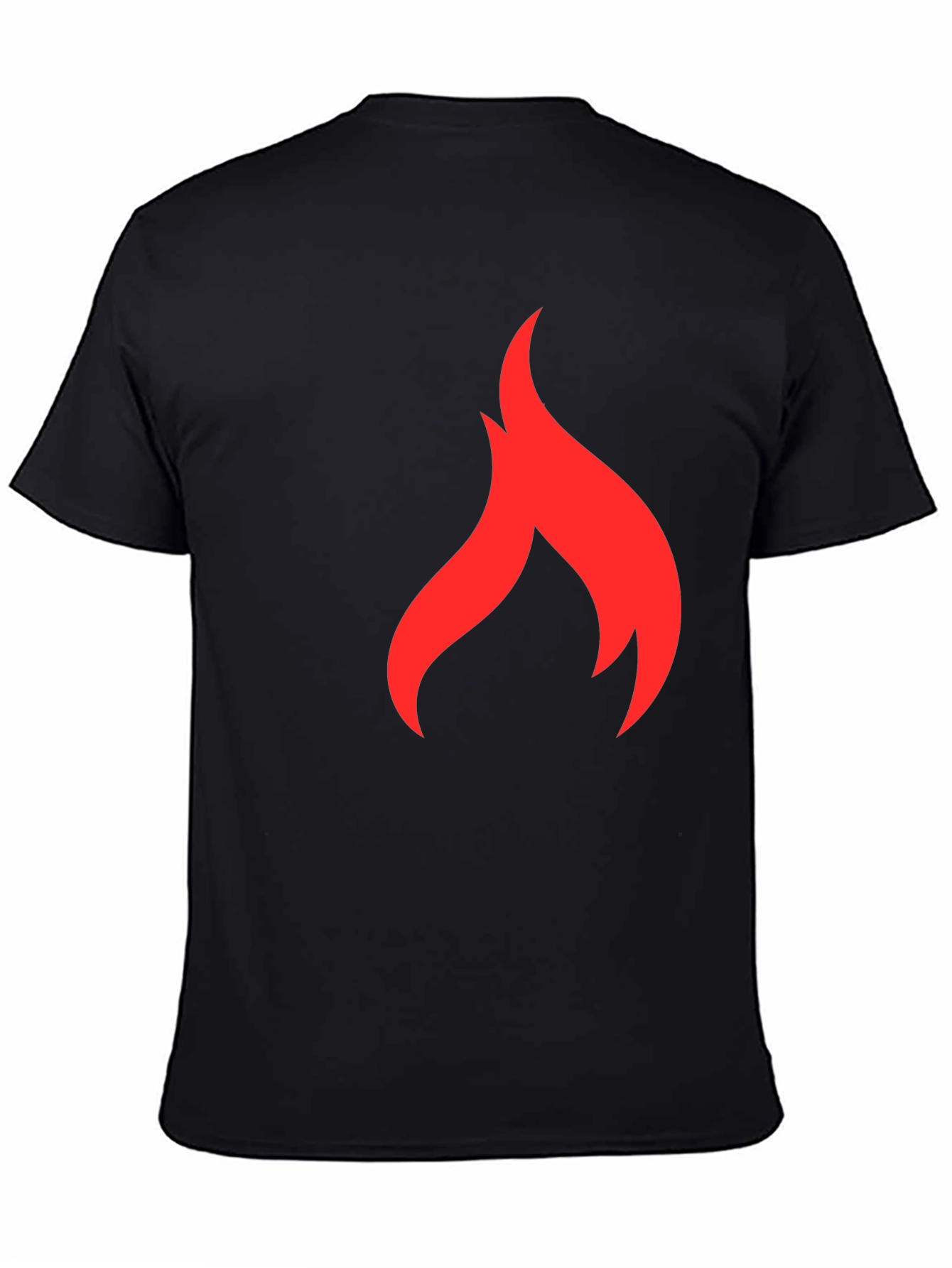 Red Flame Graphic Black T-Shirt