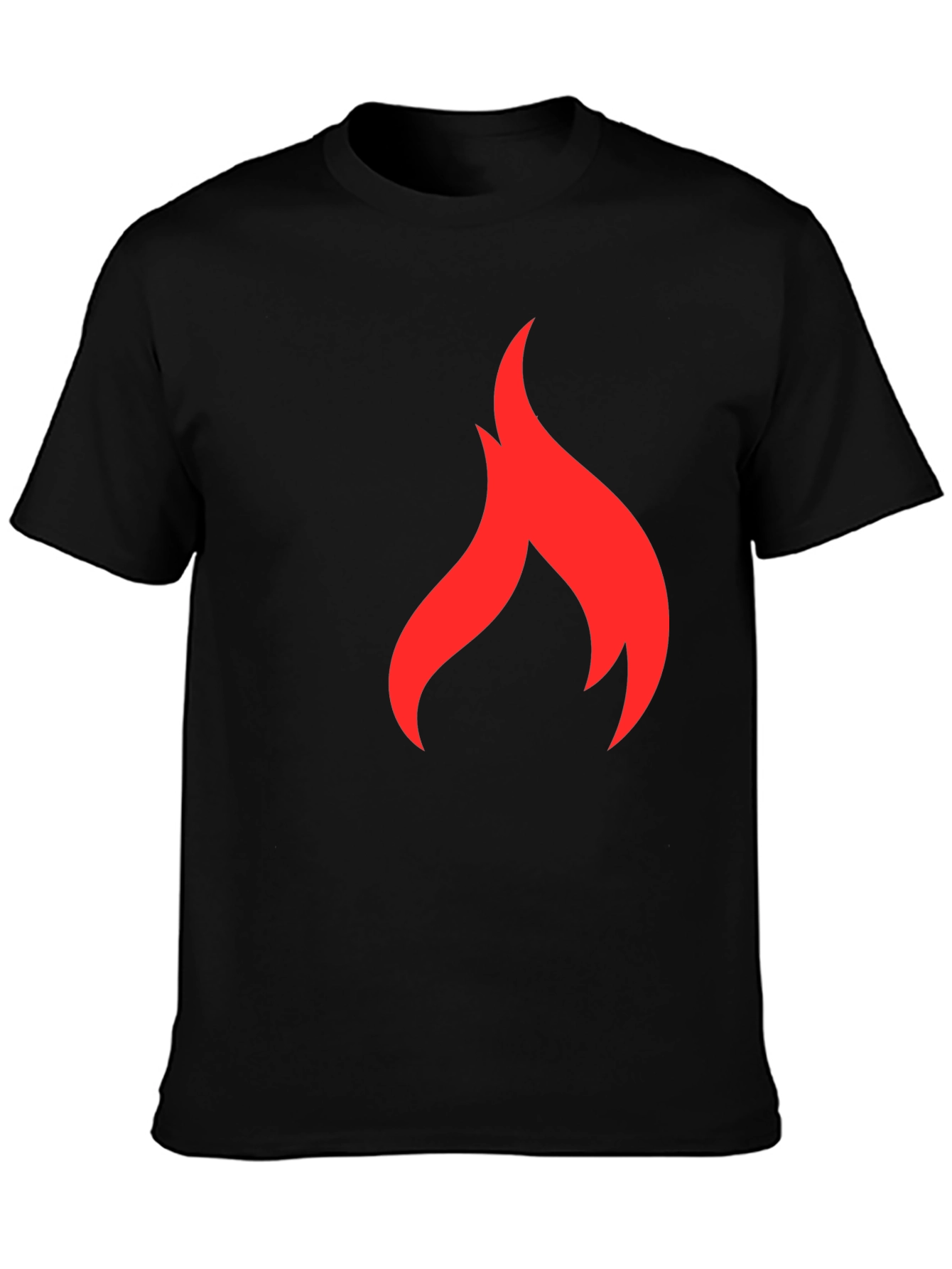 Red Flame Graphic Black T-Shirt