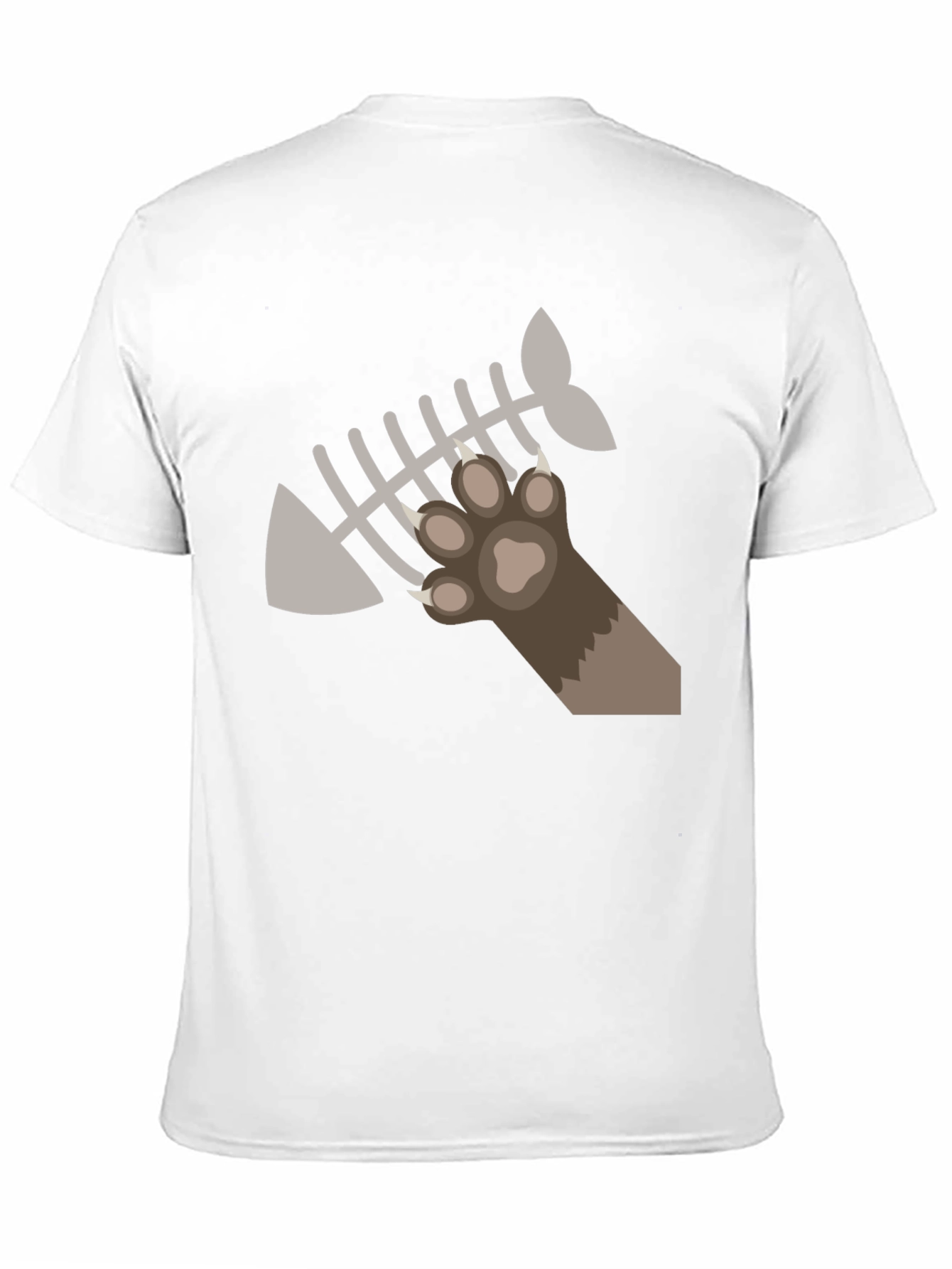 Cat Paw Fishbone Graphic Tee - Black T-Shirt