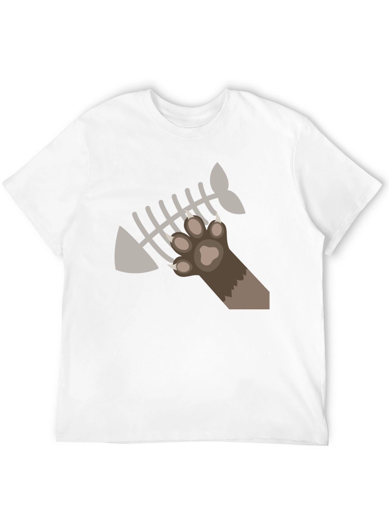 Cat Paw Fishbone Graphic Tee - Black T-Shirt
