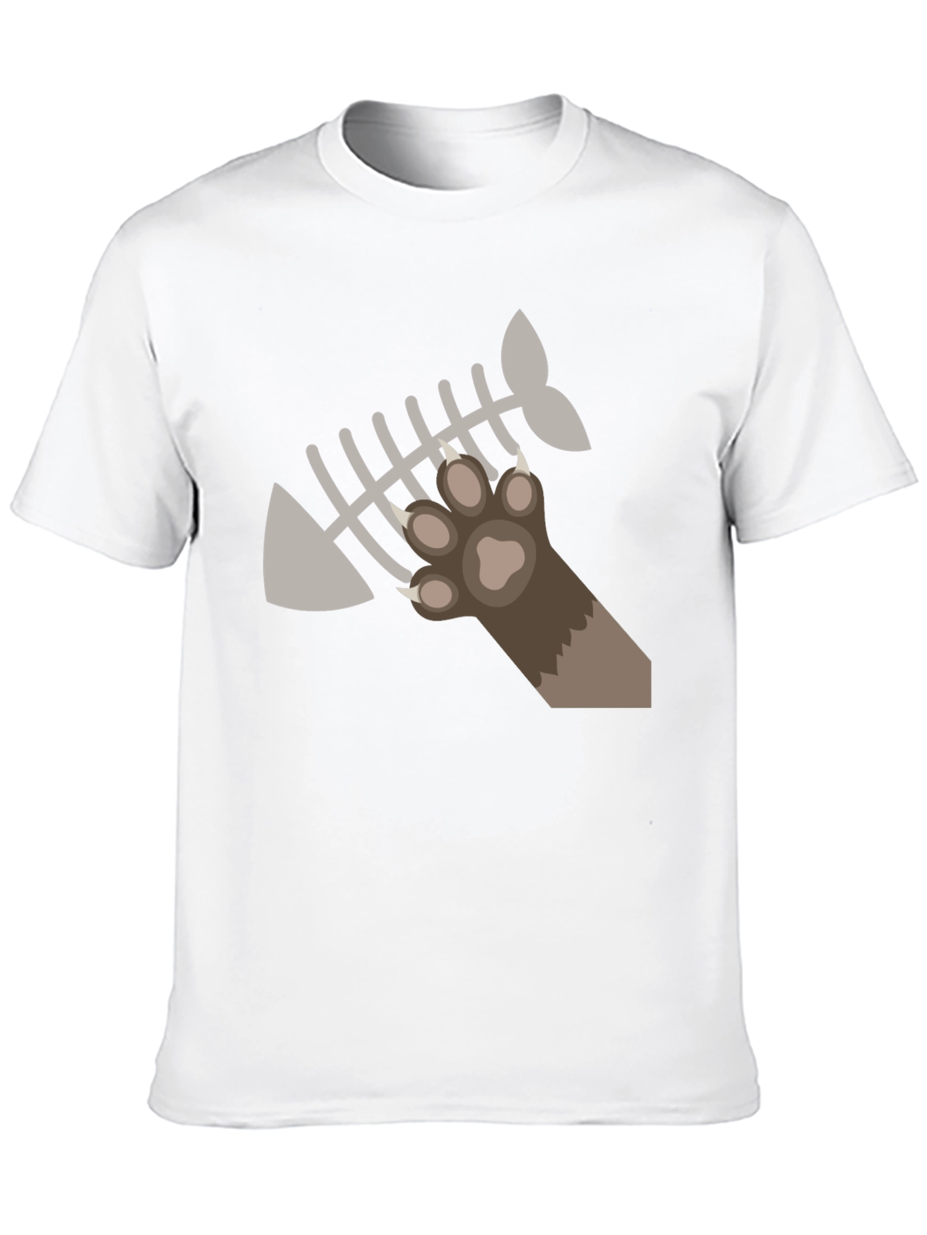 Cat Paw Fishbone Graphic Tee - Black T-Shirt