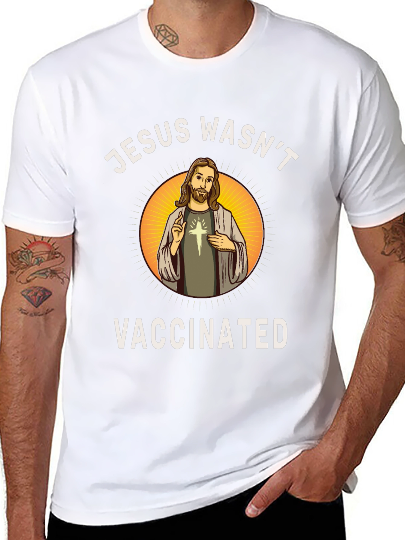 Jesus Wasnt Vaccinated T-Shirt - Religious Novelty Tee