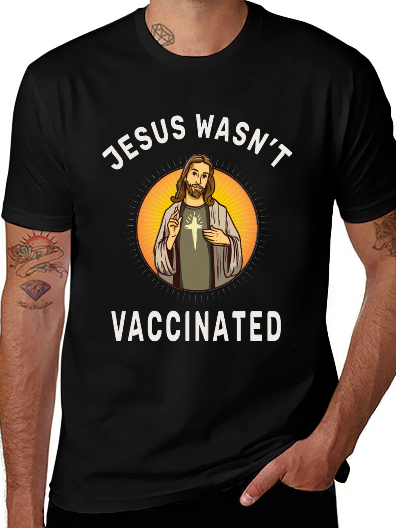 Jesus Wasnt Vaccinated T-Shirt - Religious Novelty Tee